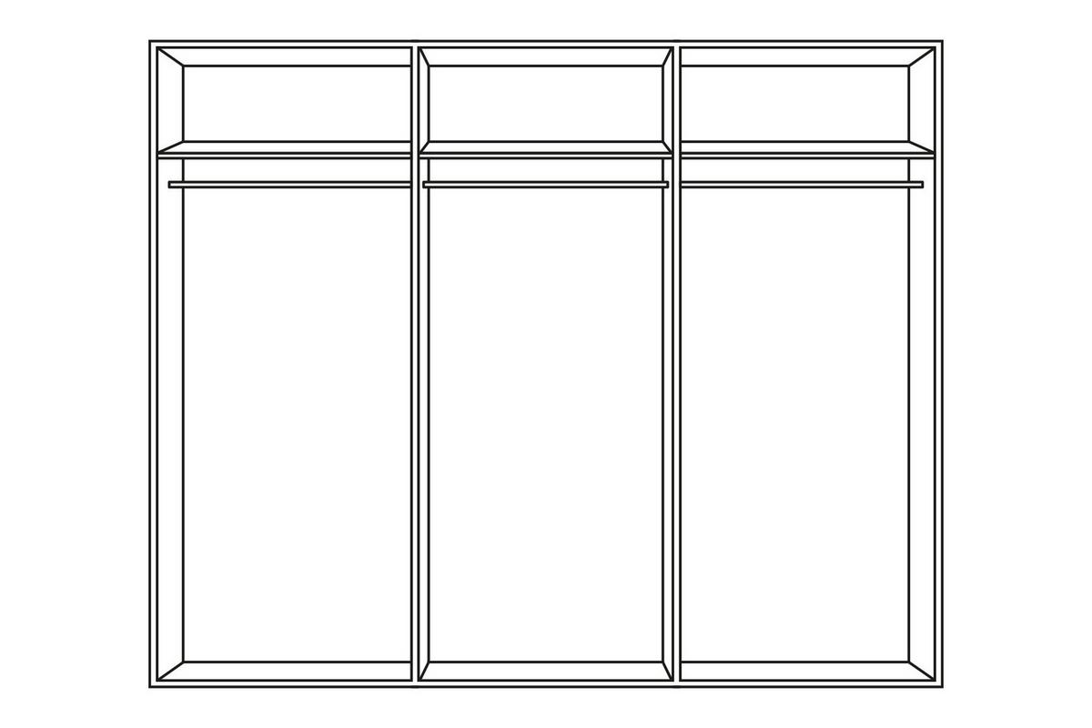 Kleiderschrank Despina - Weiß/Grau, KONVENTIONELL, Holzwerkstoff (271/210/54cm)