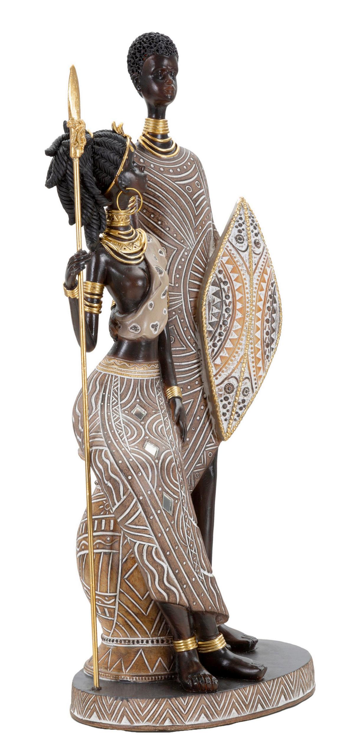 Skulptur Tribal Masai Family Multicolor B: 16,5 cm - Multicolor, Basics, Kunststoff (16.5/38/11.5cm)