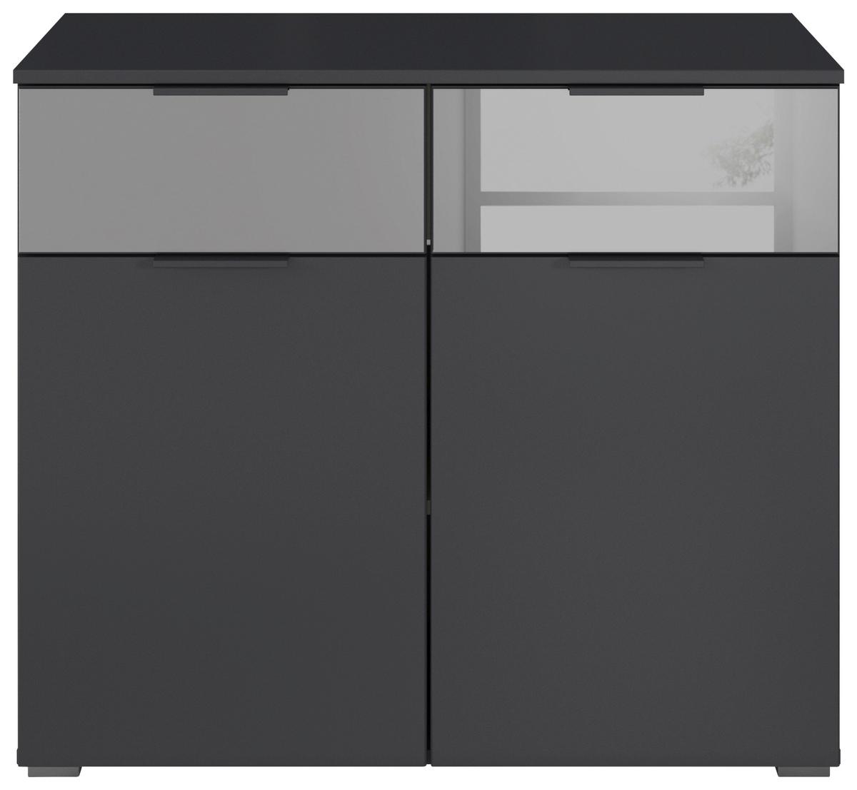 Kommode Skyla Grau, Grauspiegel B: 93 Cm - Ahornfarben, MODERN, Glas/Holzwerkstoff (93/81/42cm) - Rauch Möbel