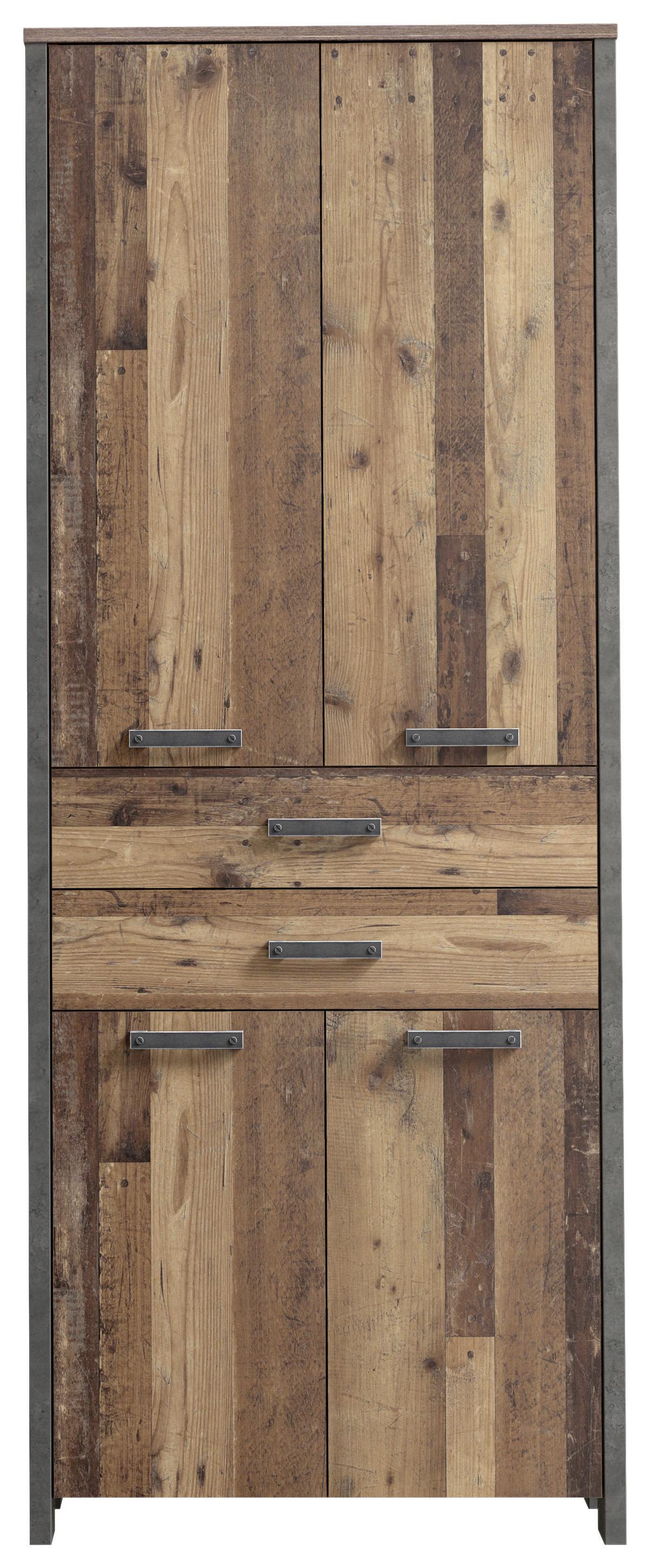 Aktenschrank Cliff Braun/Dunkelgrau B 86 cm - Dunkelgrau/Braun, KONVENTIONELL, Holzwerkstoff/Kunststoff (86/221/42cm) - MID.YOU