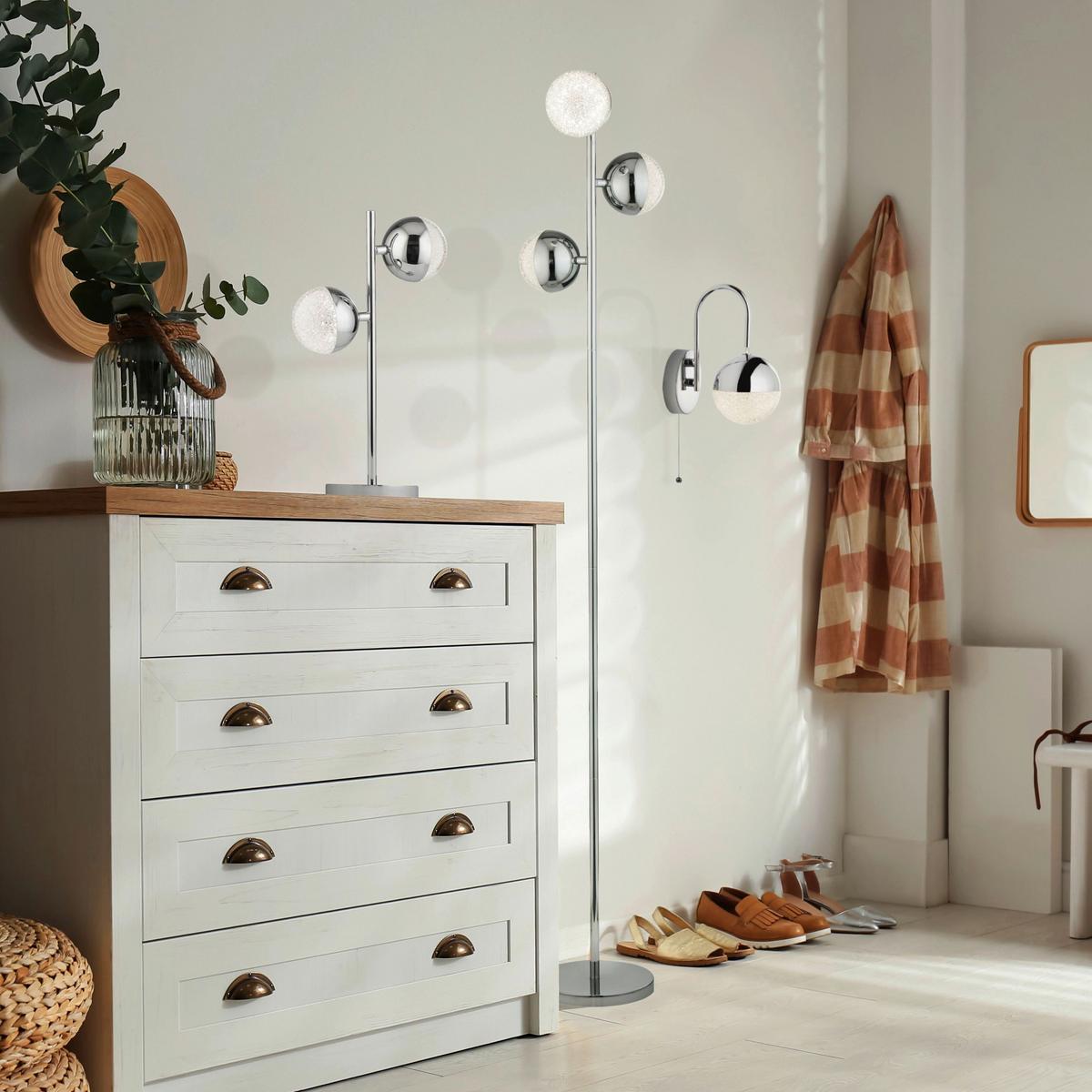 LED-Tischleuchte Marbles Eu5087cc - Klar/Chromfarben, Design, Kunststoff/Metall (22/13/45cm)