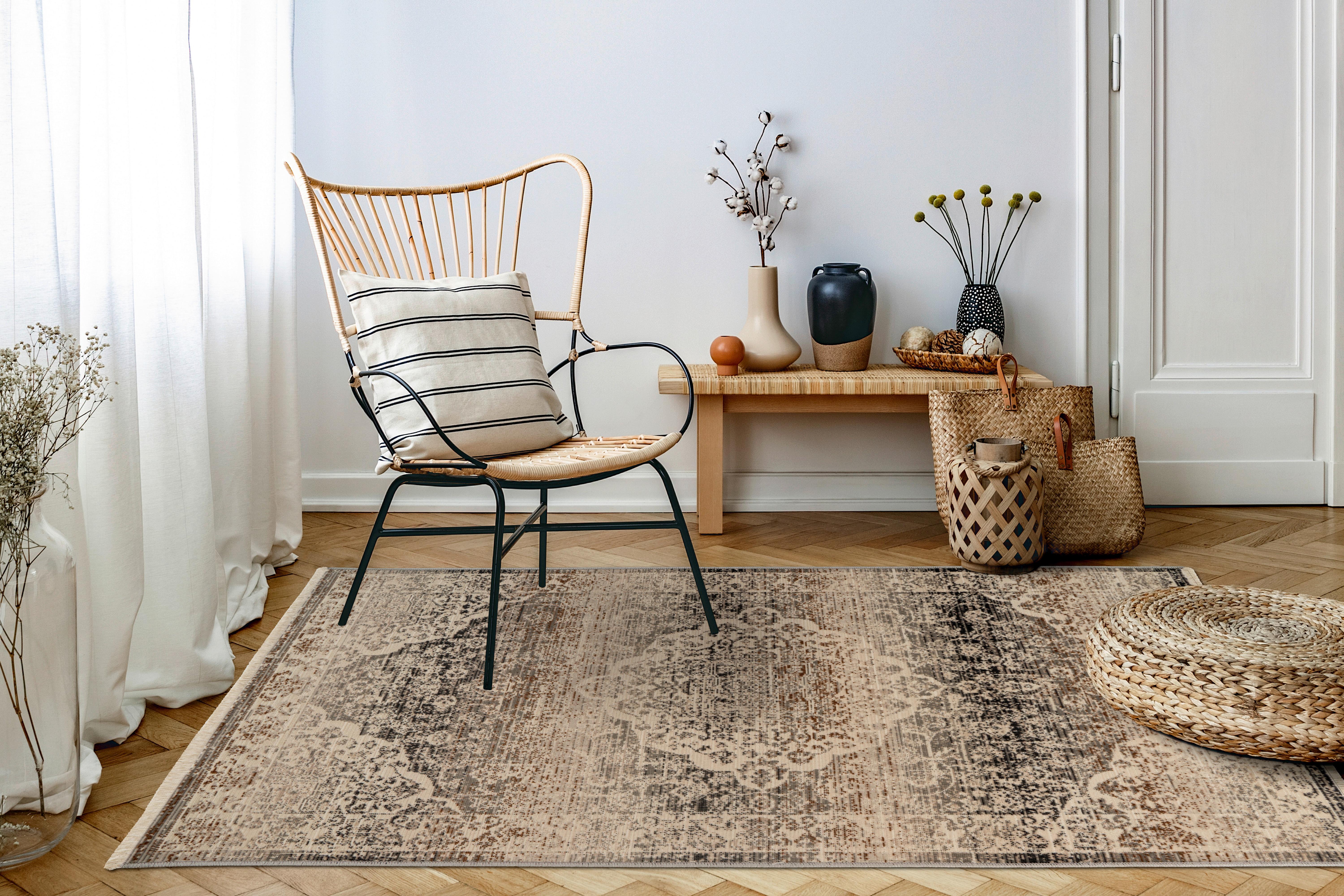 Orientteppich Charu 700 - Beige, KONVENTIONELL, Textil (80/150cm)
