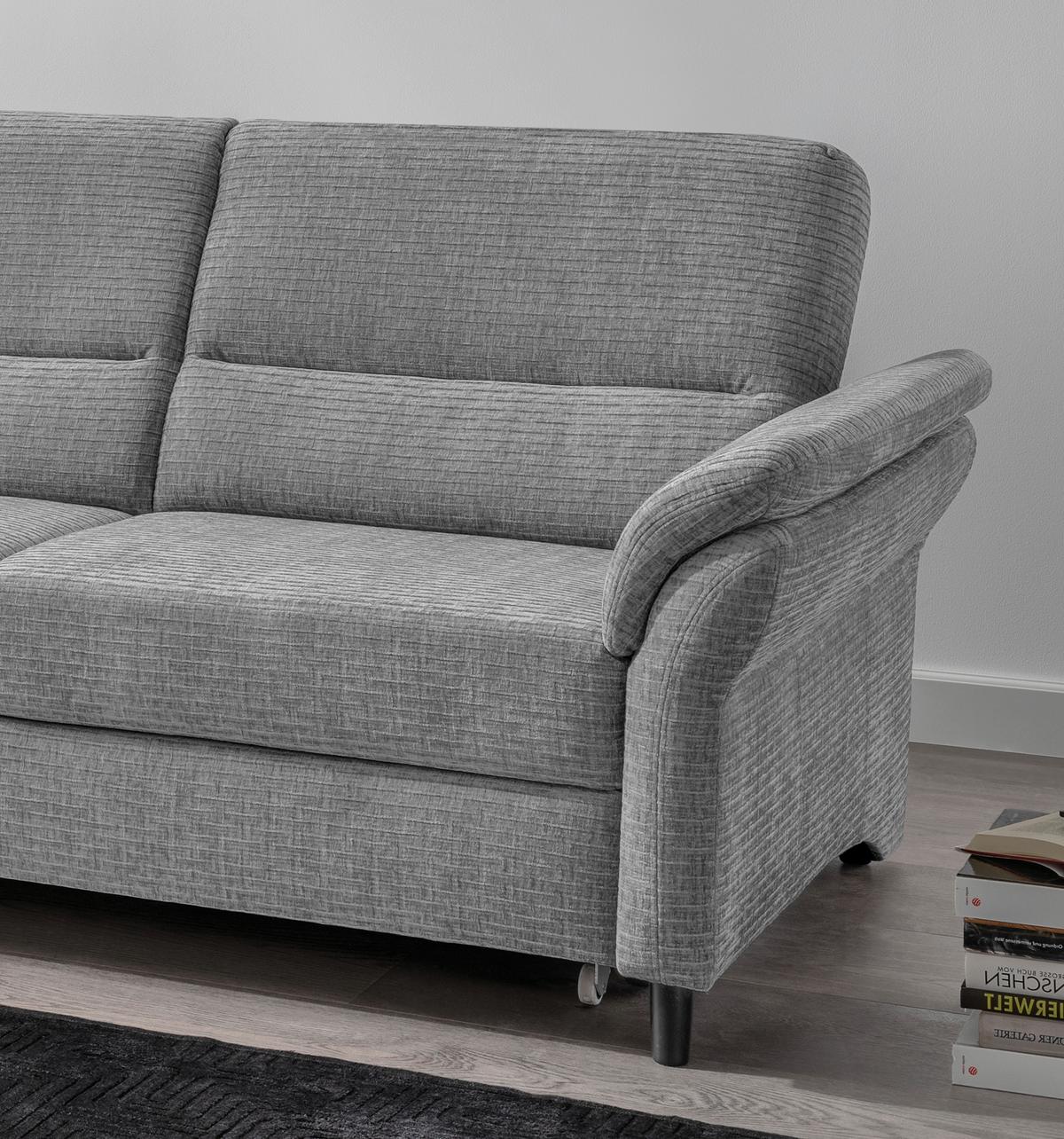 Ecksofa Cavoli, Grau S: 176x279 cm - Schwarz/Grau, MODERN, Textil (176/279cm) - Livetastic