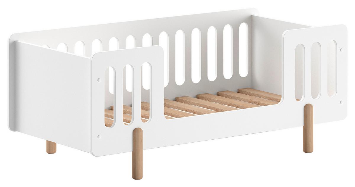Kinder-/Juniorbett Simple - Weiß/Naturfarben, MODERN, Holz/Holzwerkstoff (70/140cm) - MID.YOU