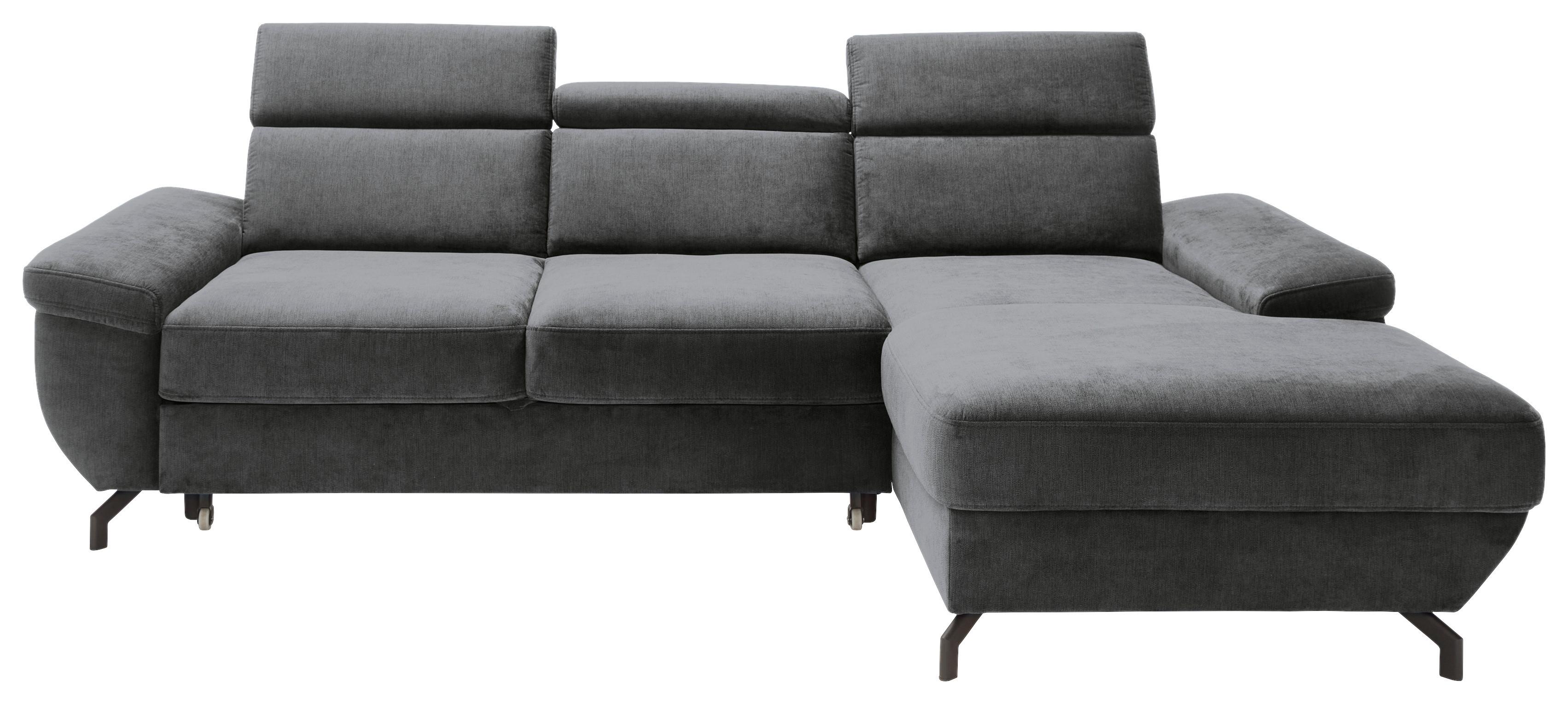 Ecksofa Rima - Anthrazit/Silberfarben, MODERN, Textil (262/182cm) - Trendmanufaktur