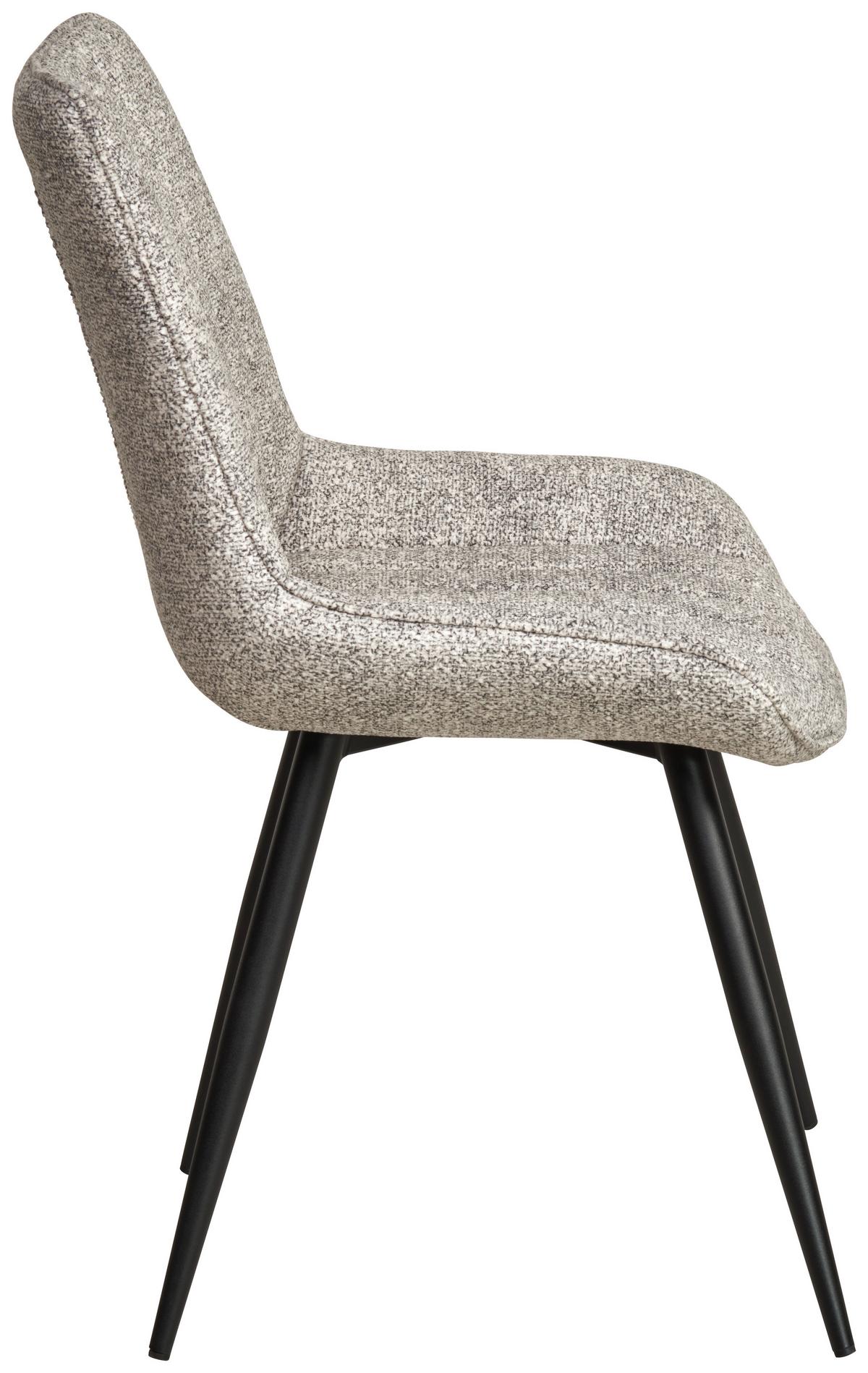 Vierfußstuhl Nikita Leinenoptik Beige, B: 54 Cm - Beige/Schwarz, KONVENTIONELL, Holz/Textil (54/88/61,5cm) - MID.YOU