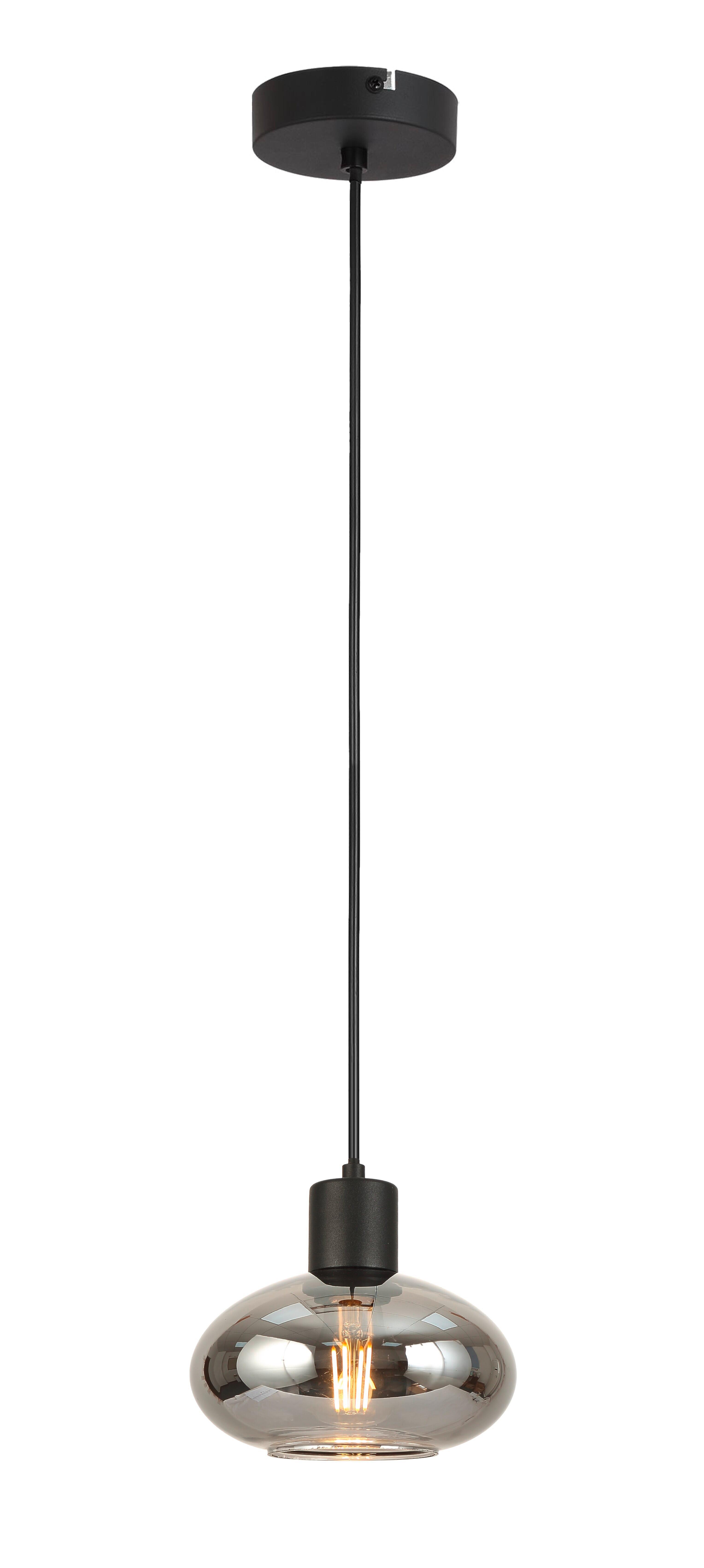 ZÁVĚSNÉ SVÍTIDLO TIPO - černá, Moderní, kov/sklo (18/120cm) - Mömax