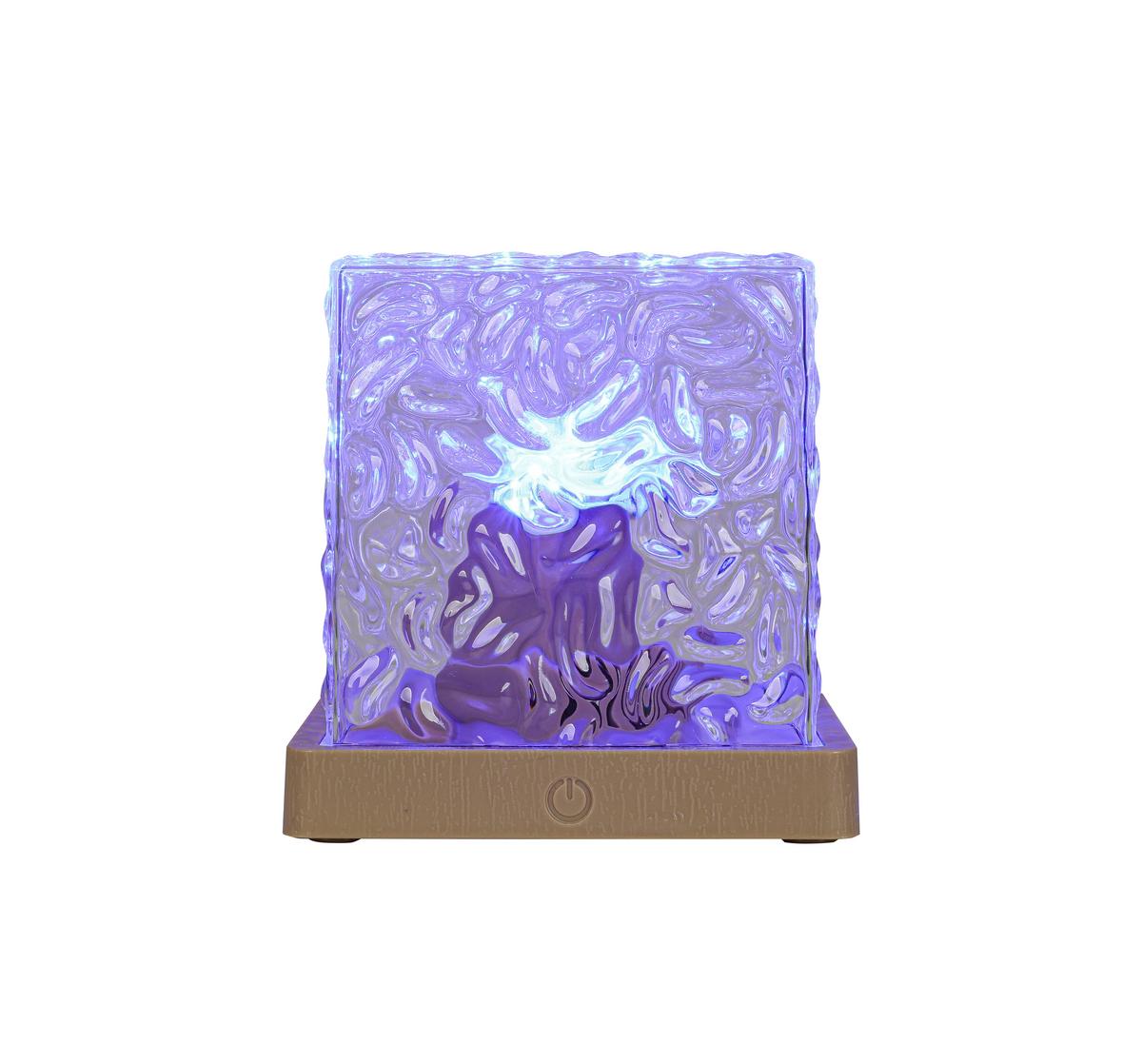 STOLNÁ LED LAMPA NIKA - priehľadné/piesková, Modern, plast (11/11/11cm) - Mömax