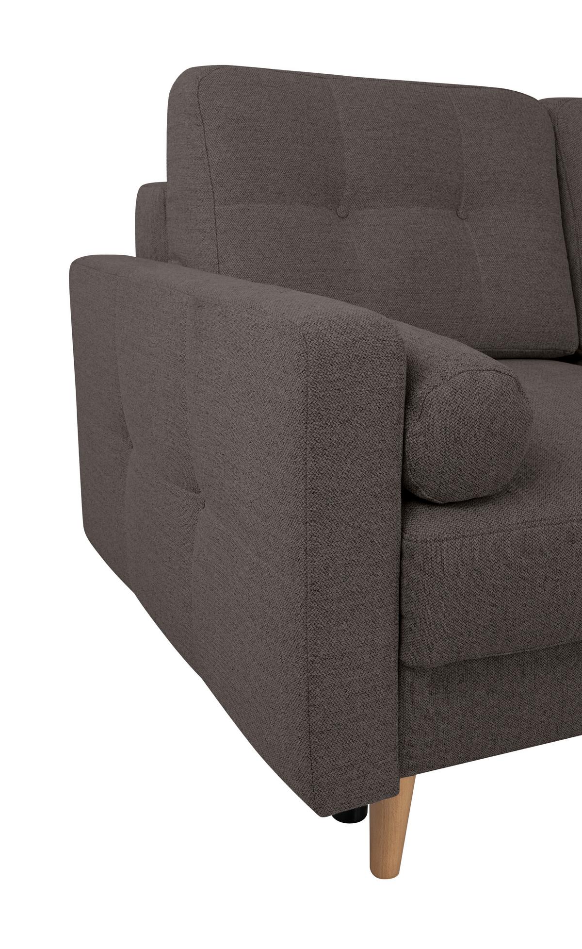 Ecksofa Noret, Grau S: 242x242 Cm - Buchefarben/Grau, Design, Textil (242/242cm) - MID.YOU