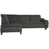 Ecksofa Aaron Anthrazit Flachgewebe - Anthrazit/Nussbaumfarben, Design, Textil (187/247cm) - Max Winzer