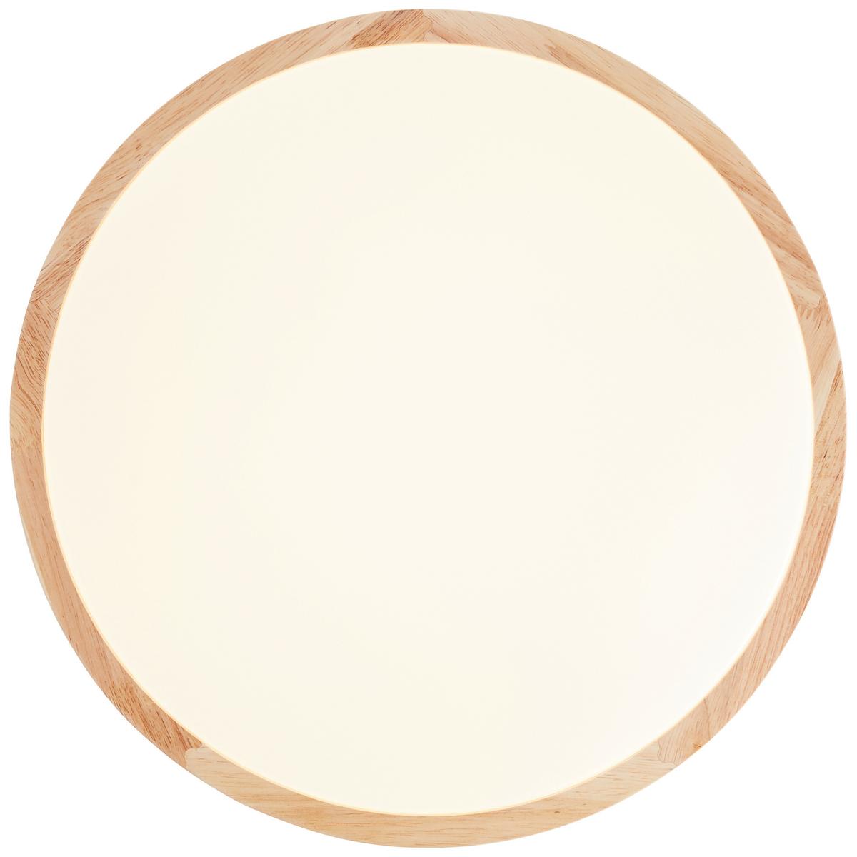 LED-Deckenleuchte Laskos Ø 38 cm aus Holz - Braun/Weiß, Natur, Holz/Kunststoff (38/9cm) - Brilliant