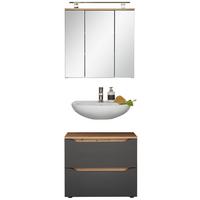 Badezimmer Giga Eichefarben/Anthrazit 2-teilig - Anthrazit/Eiche Artisan, MODERN, Holzwerkstoff (70/190/40cm)