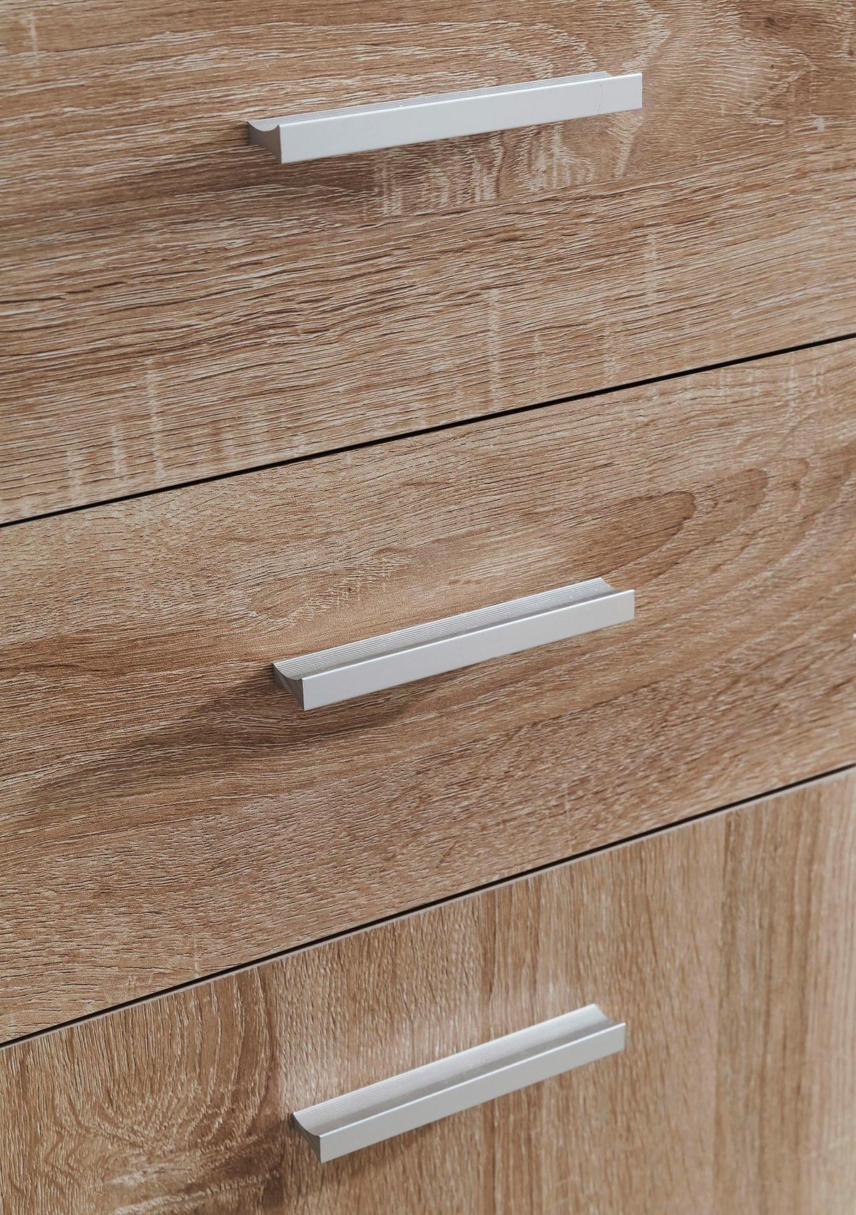 Komoda sonoma dub - barvy dubu/černá, Konvenční, kov/kompozitní dřevo (107/79/35cm) - MID.YOU