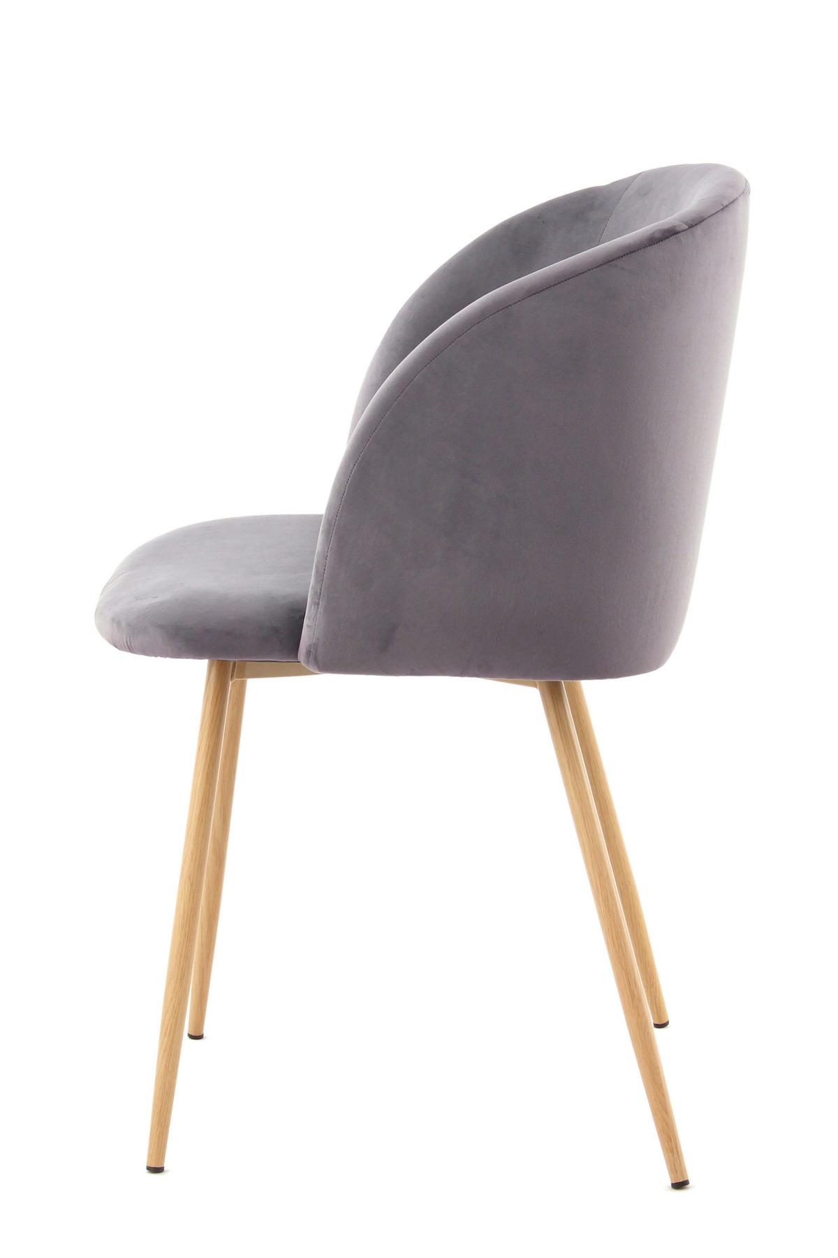 Schalenstuhl Celina Grau Gepolstert 2er-Set - Grau, Design, Kunststoff/Metall (54/84/56cm) - Kayoom