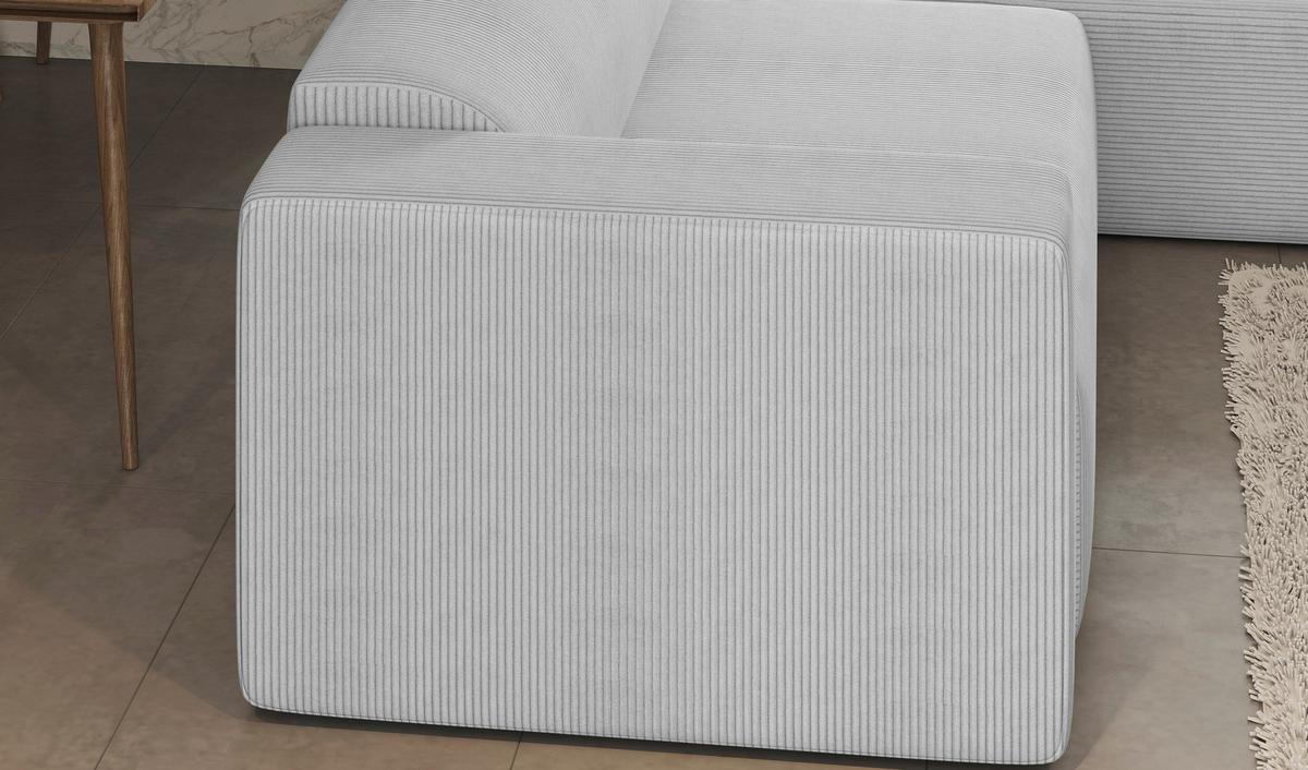 Ecksofa Basimo Cord Hellgrau, B: 293 cm - Hellgrau, Trend, Textil (293/170cm)