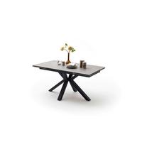 Ausziehtisch Nagano 160 160-240x76x90 Cm Hellgrau - Hellgrau/Schwarz, Trend, Keramik/Metall (160-240/76/90cm)