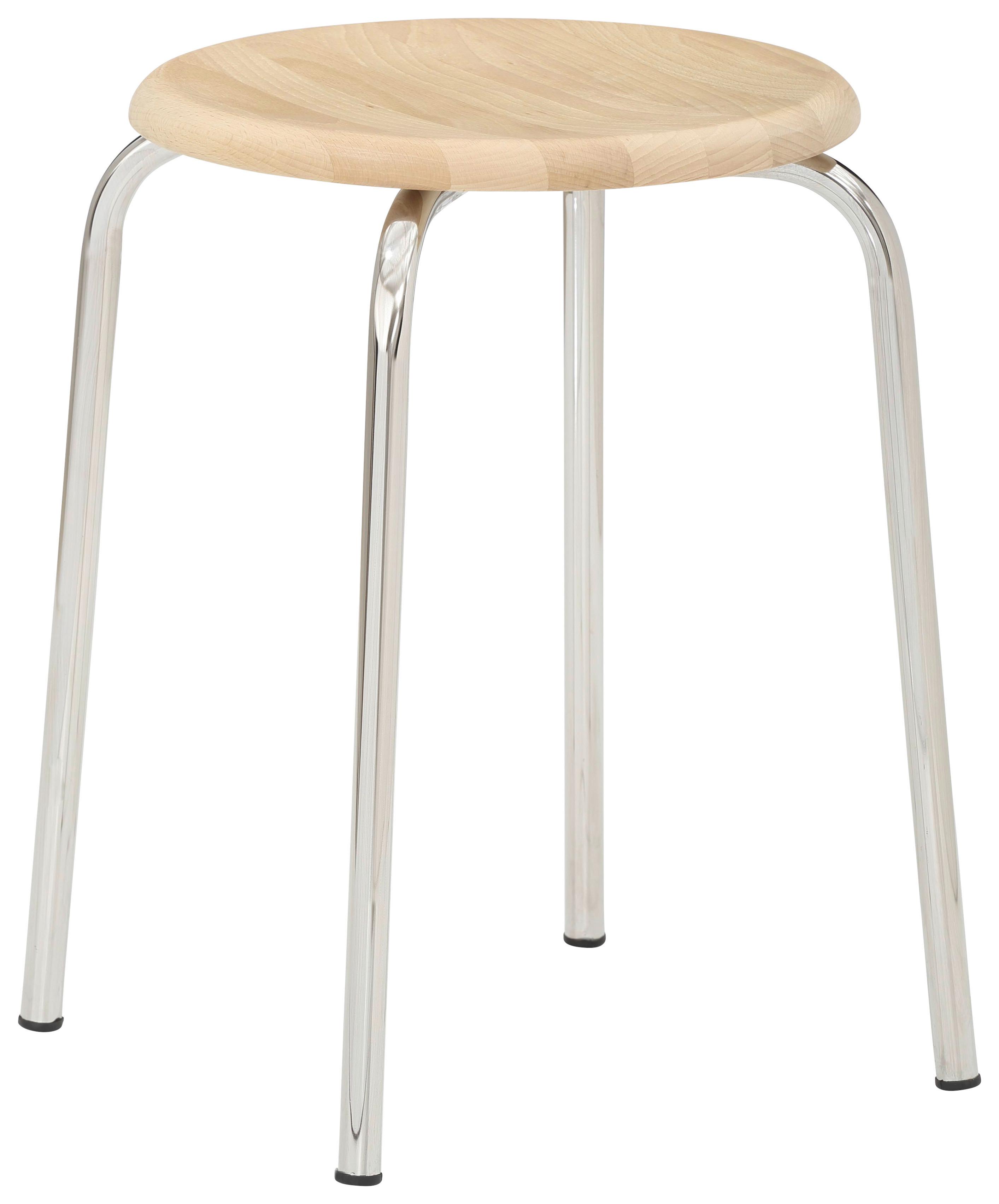 Bürohocker My Lupo Buche/Chromfarben B: 48 cm - Chromfarben/Buchefarben, Basics, Holz/Metall (48/48/48cm) - MID.YOU