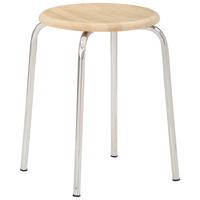 Bürohocker My Lupo Buche/Chromfarben B: 48 cm - Chromfarben/Buchefarben, Basics, Holz/Metall (48/48/48cm) - MID.YOU