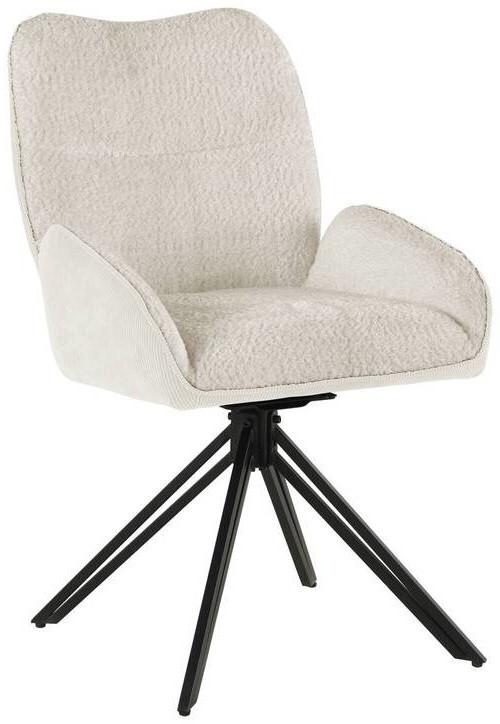Armlehnstuhl Alessio - Beige/Schwarz, LIFESTYLE, Holz/Textil (54/87/62cm) - MID.YOU