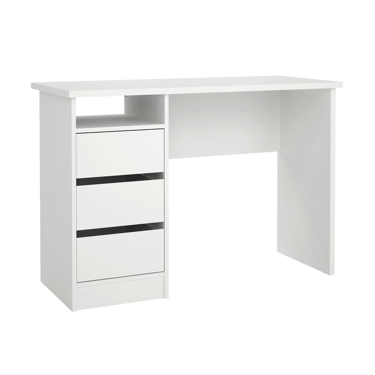 Schreibtisch Function Plus, Weiß, L: 110 Cm - Weiß, MODERN, Holzwerkstoff (110/48,5/76cm) - MID.YOU