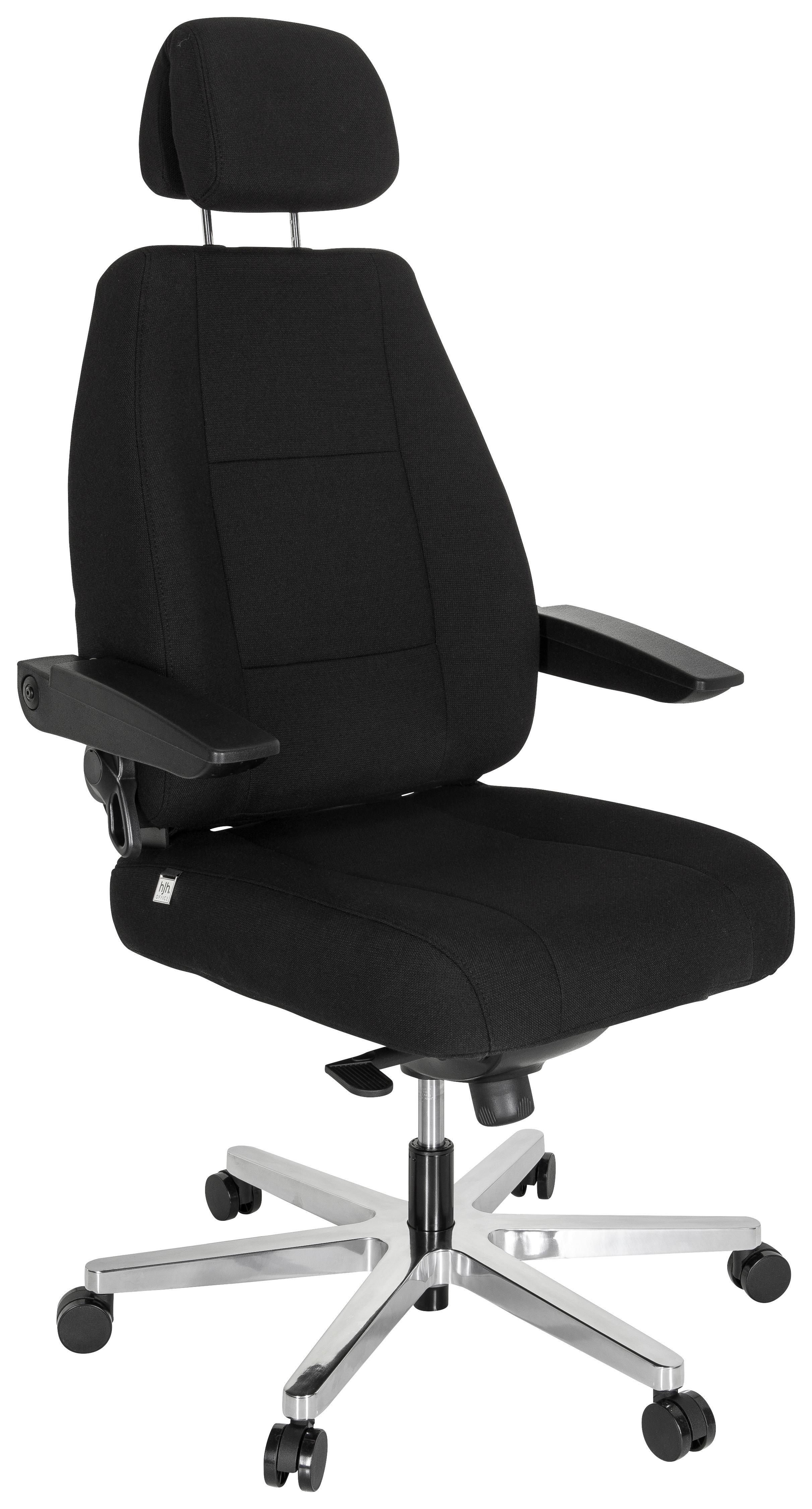 Chefsessel Hours Wippfunktion Schwarz Bis 150 Kg - Silberfarben/Schwarz, Basics, Kunststoff/Textil (70/152/70cm) - MID.YOU