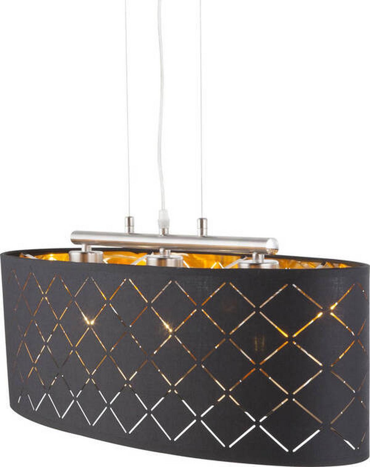Hängeleuchte 15229h2lm - Goldfarben/Schwarz, Basics, Textil/Metall (65/25/140cm) - Globo