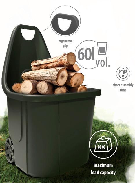 Gartenkarre Allzweck-Trolley - Schwarz, MODERN, Kunststoff (50/60/87cm) - Homezone