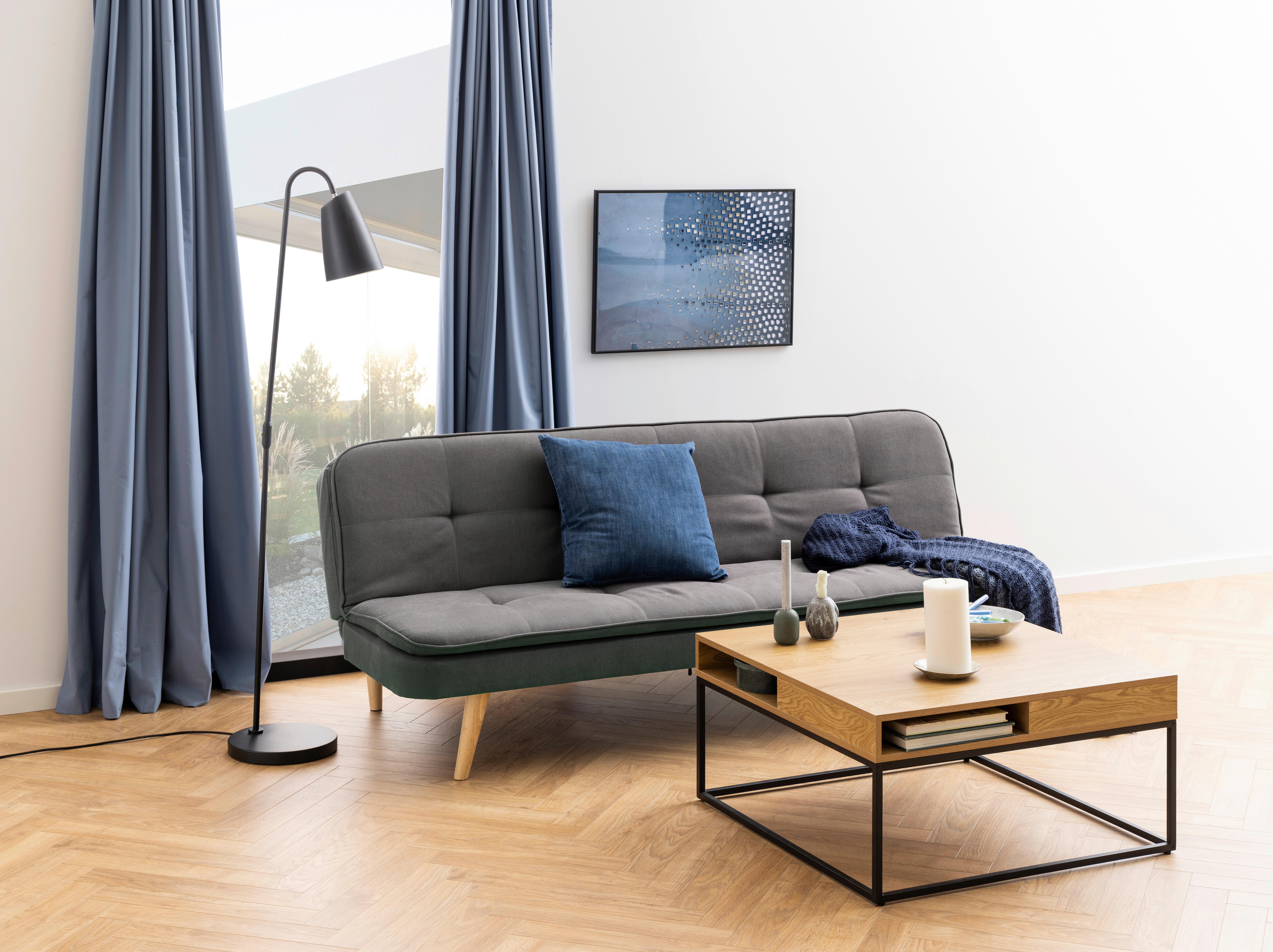 Konferenčný stolík WILLFORD dub divý - čierna/farba duba, Trend, kov/kompozitné drevo (80/80/40cm) - MID.YOU