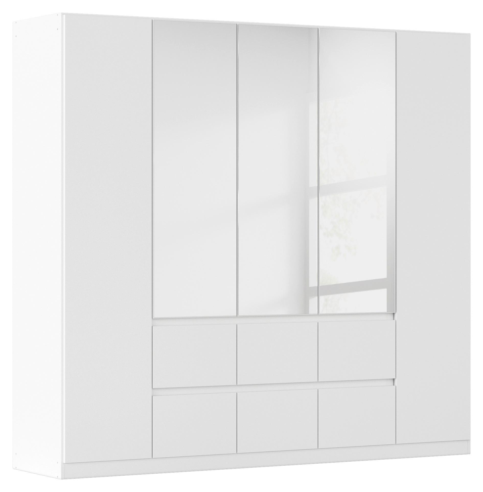 Drehtürenschrank Mit Spiegel 226 Cm Mainz, Weiß