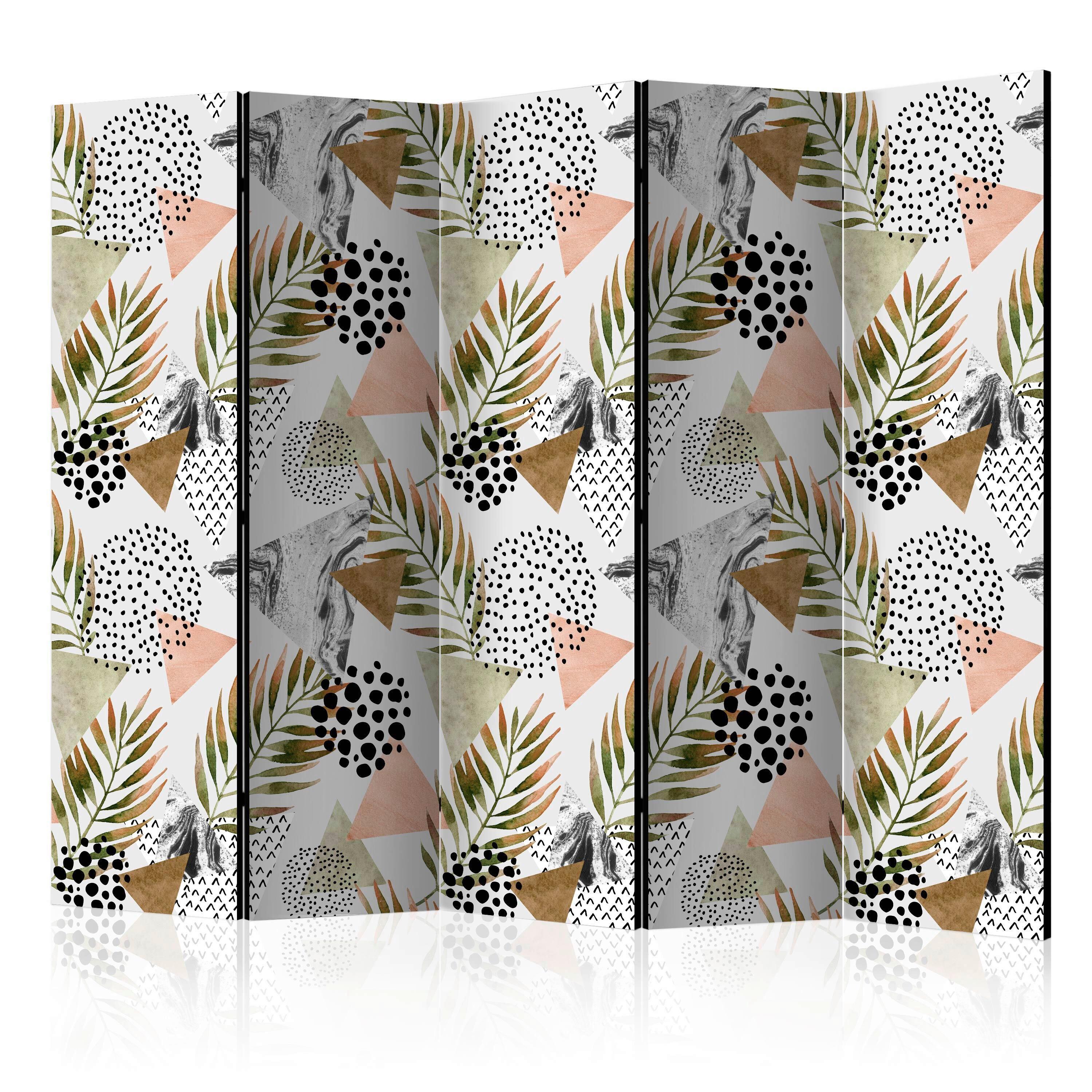 PARAVENT Weiß Beige B: 225 cm - Beige/Weiß, Basics, Holz/Textil (225/172/3cm) - artgeist