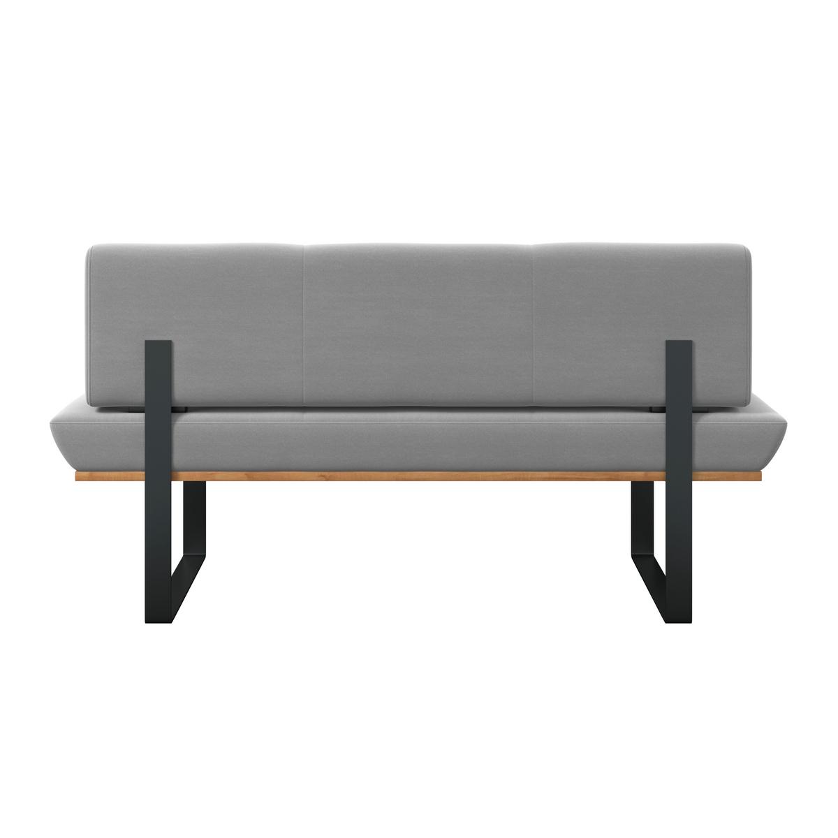 Sitzbank Tristan Webstoff hellgrau, B: 170cm - Hellgrau/Schwarz, MODERN, Holz/Textil (170/48/90cm) - James Wood