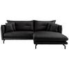 Ecksofa Lava Schwarz S: 255x180cm - Schwarz, MODERN, Textil (255/180cm) - Livetastic