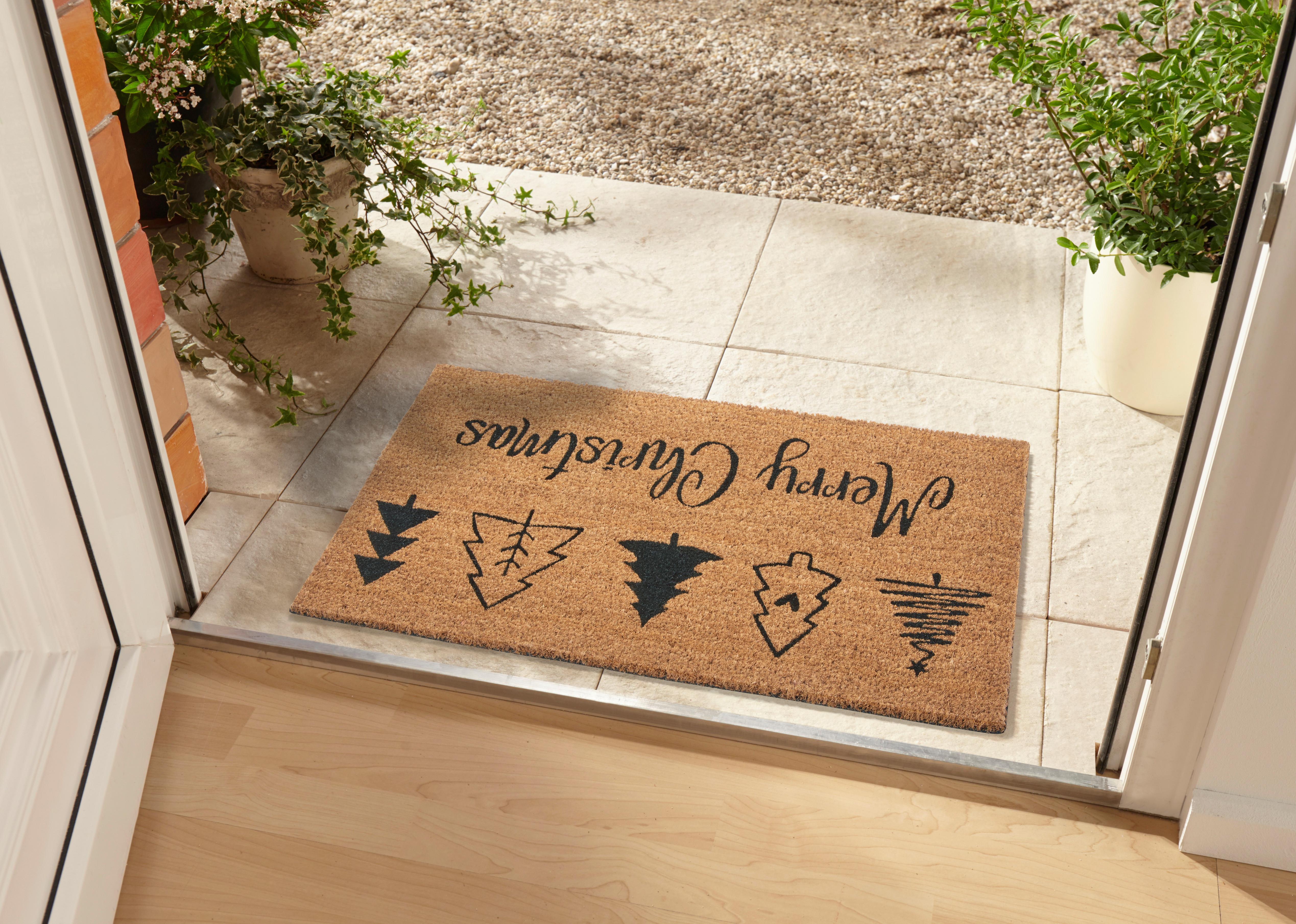 Kokosmatte Mix Mats Christmas Trees 45x75 - Hellbraun/Schwarz, Basics, Naturmaterialien (45/75cm) - Esposa
