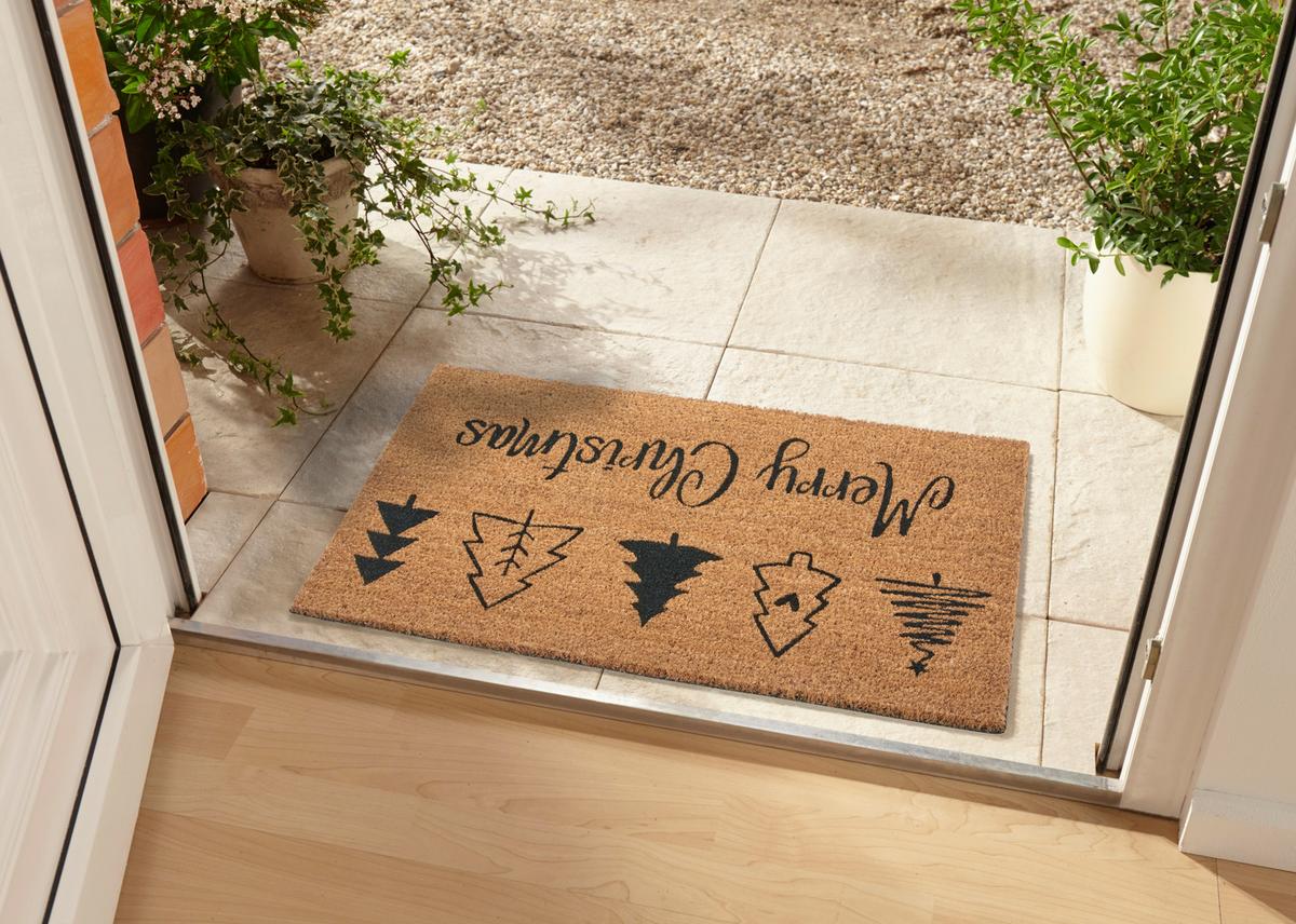Kokosmatte Mix Mats Christmas Trees 45x75 - Hellbraun/Schwarz, Basics, Naturmaterialien (45/75cm) - Esposa