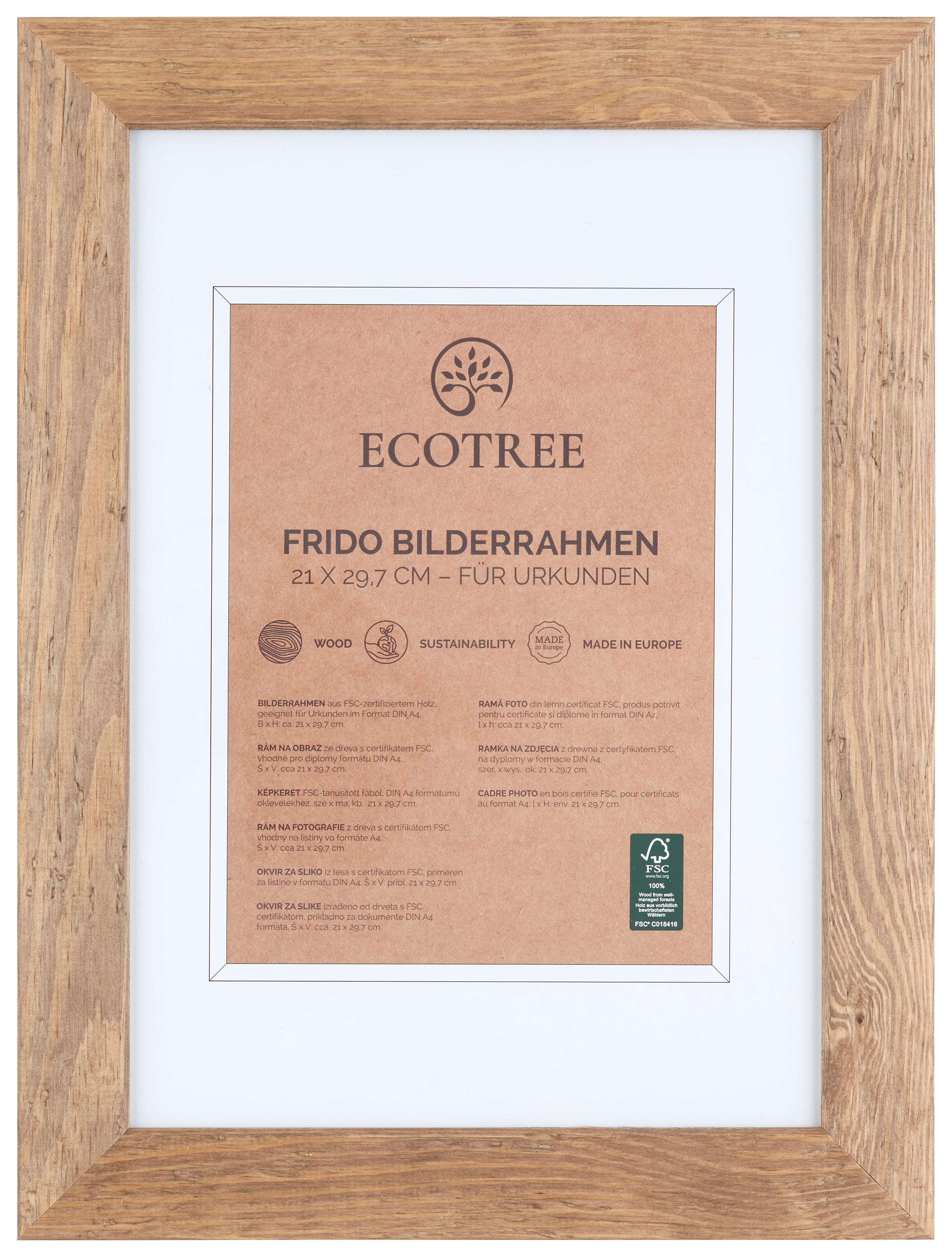 Rám na fotky Frido, 21/29,7cm - přírodní barvy, Romantický / Rustikální, dřevo (26,2/34.9/1.3cm) - ecoTree