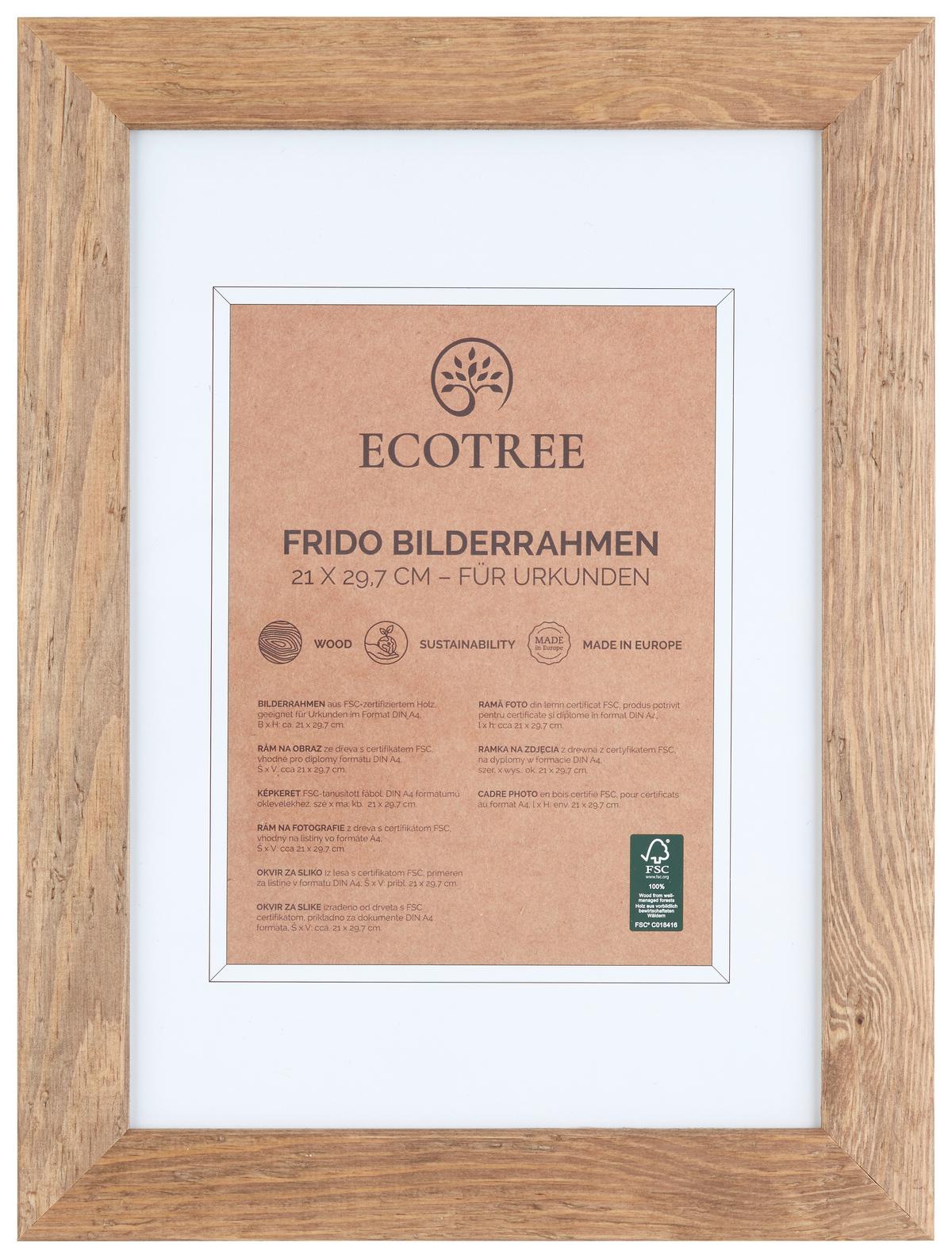 Rám na fotky Frido, 21/29,7cm - prírodná farba, Romantik / Landhaus, drevo (26,2/34.9/1.3cm) - ecoTree