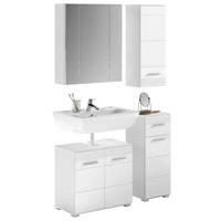 Kúpeľňa Linus, 4-dielna, biela - biela/biela s vysokým leskom, Modern, kompozitné drevo/plast (90cm) - MID.YOU