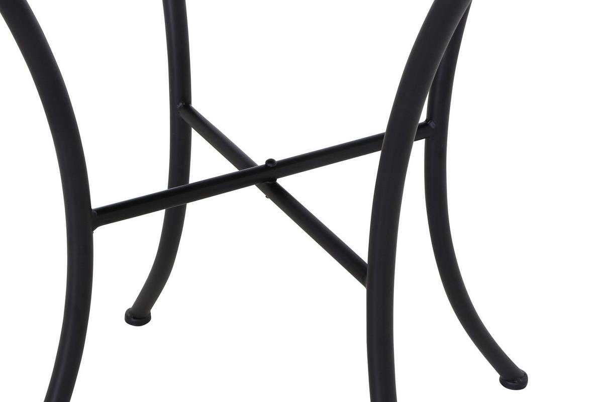 Gartentisch Como Metall/Keramik L 64 cm - Schwarz, KONVENTIONELL, Keramik/Metall (64/64/71cm) - Siena Garden