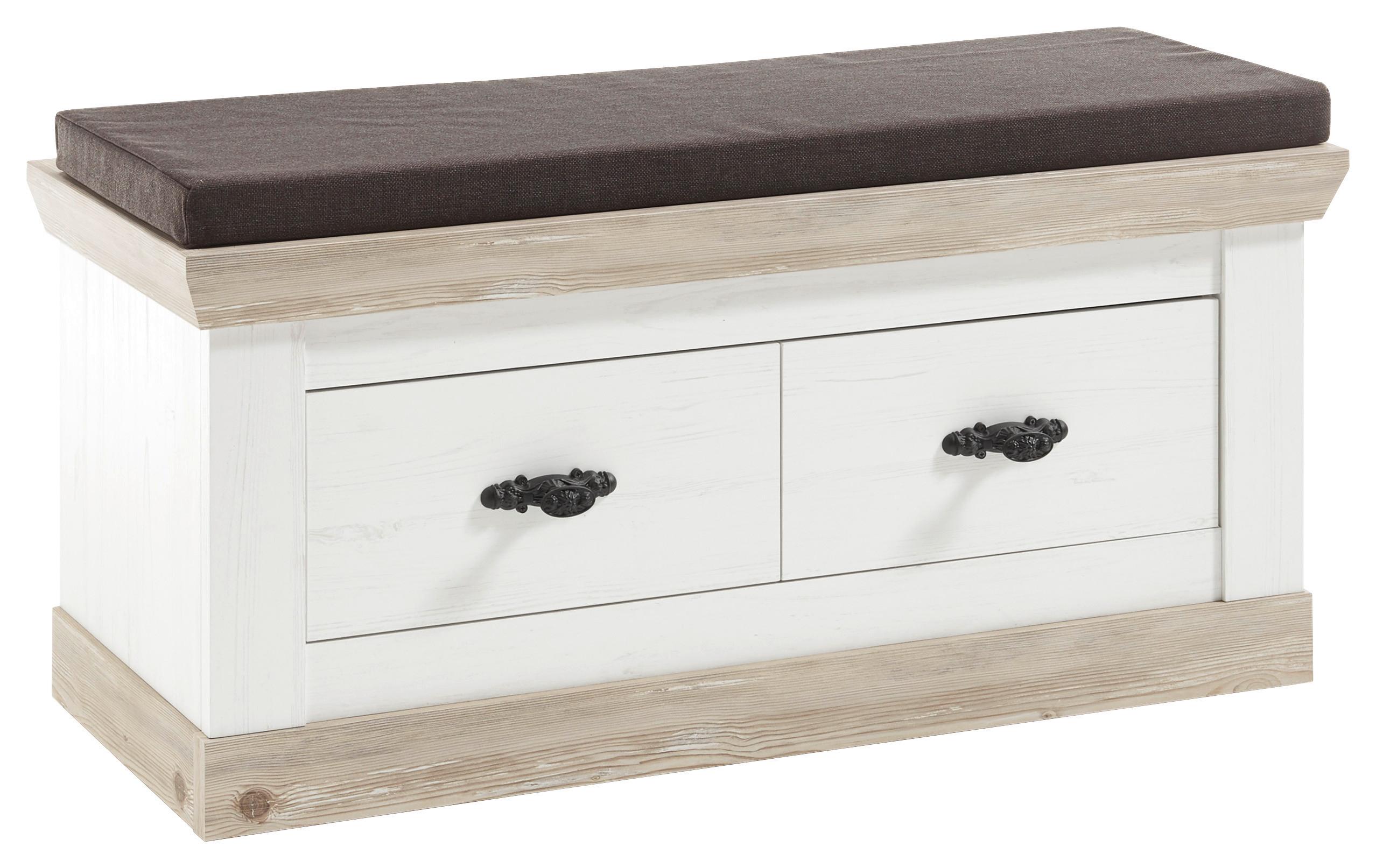 Garderobenbank Florenz Pinienfarbe/Hellbraun 107cm - Hellbraun/Braun, Design, Holzwerkstoff/Textil (107/55/45cm) - MID.YOU