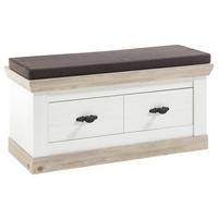 Garderobenbank Florenz Pinienfarbe/Hellbraun 107cm - Hellbraun/Braun, Design, Holzwerkstoff/Textil (107/55/45cm) - MID.YOU