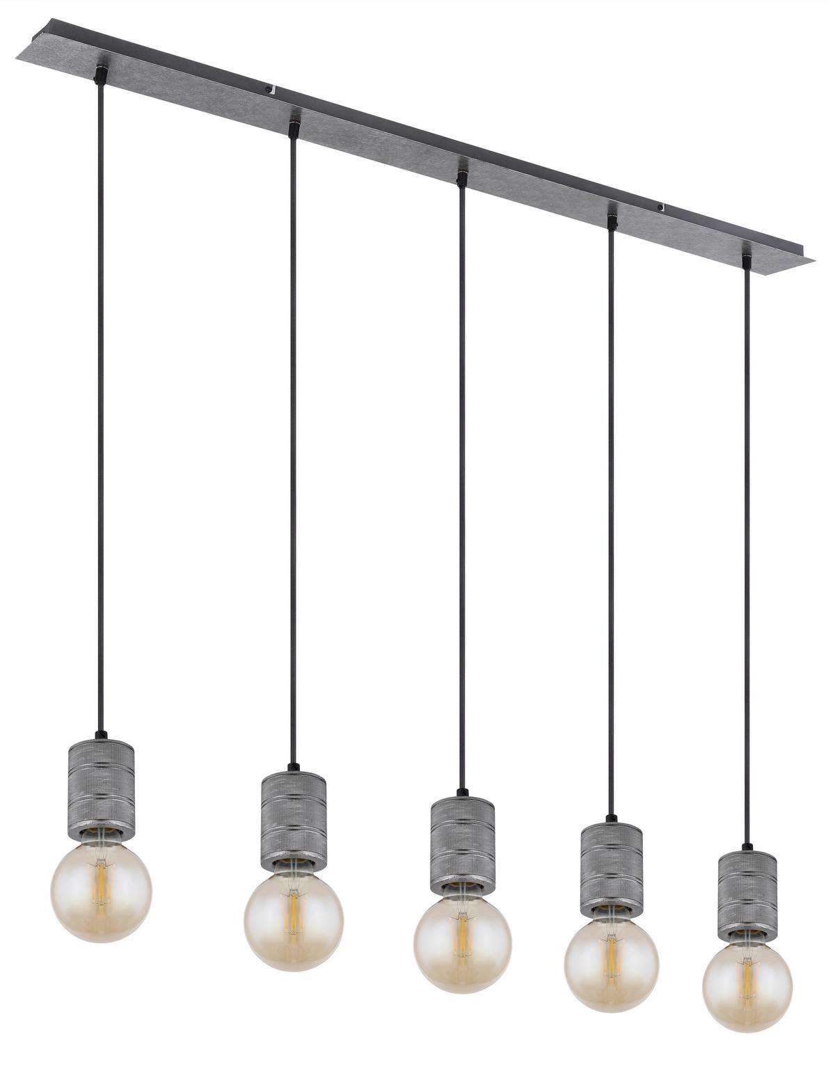 Hängeleuchte H. 120 Cm 5-Flammig - Silberfarben, Basics, Metall (115/10/120cm) - Globo