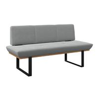 Sitzbank Tristan Webstoff hellgrau, B: 170cm - Hellgrau/Schwarz, MODERN, Holz/Textil (170/48/90cm) - James Wood