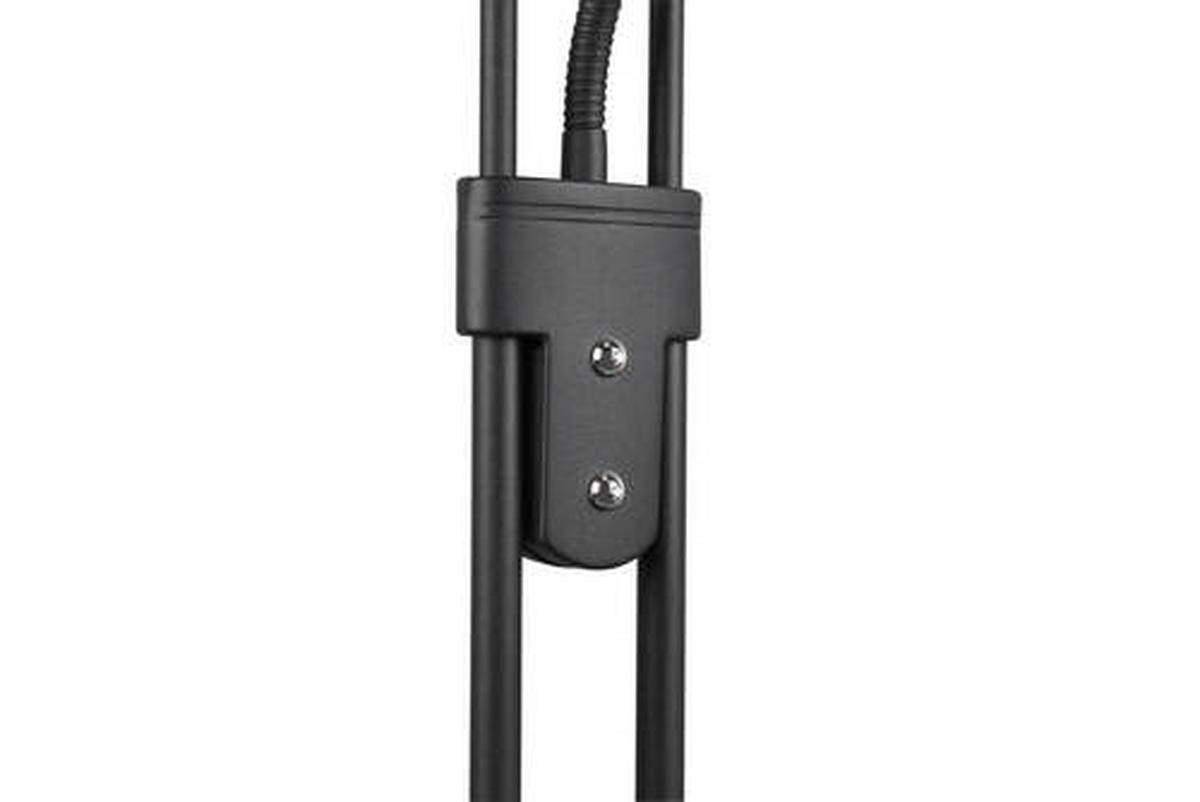 LED-Stehlampe dimmbar Schwarz/Weiß, Flexarm - Schwarz/Weiß, Basics, Glas/Metall (32,5cm)