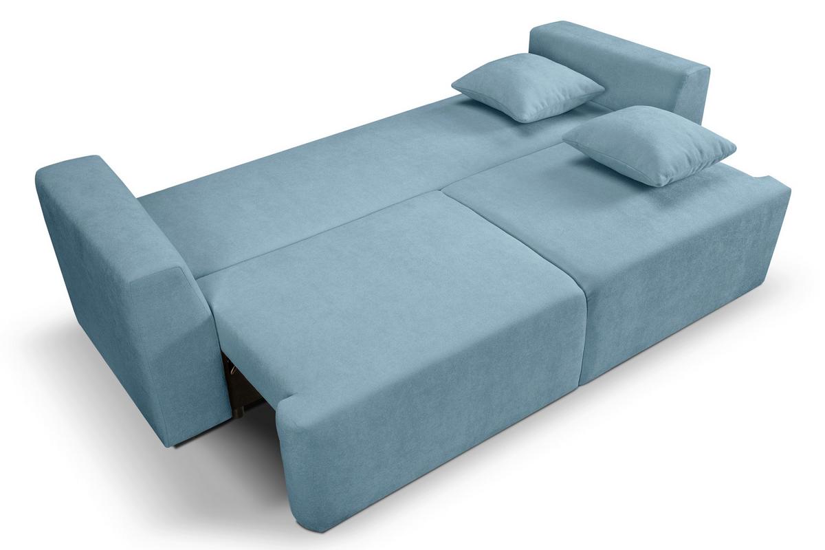 Schlafsofa Point Hellblau B: 250cm - Schwarz/Hellblau, Basics, Holz/Textil (250/95/99cm) - MID.YOU