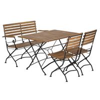 Gartengarnitur 4-tlg. Lindau Akazienholz/metall - Anthrazit/Akaziefarben, Basics, Holz/Metall (120/75/80cm) - Gardenson