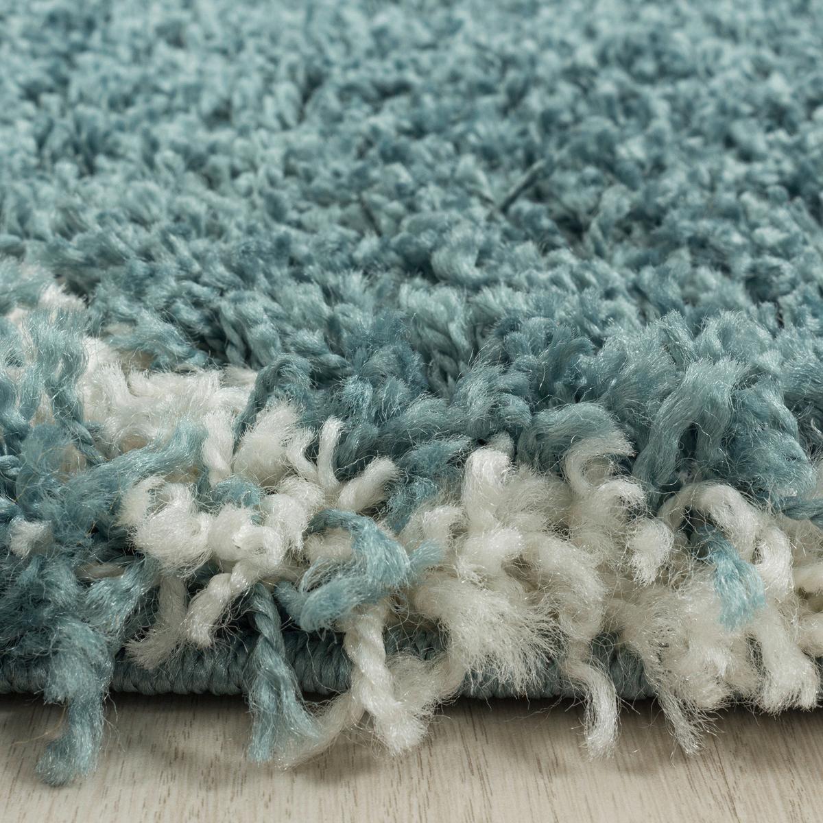 Webteppich Blau Naturfaser Salsa Ø 200 cm - Blau, Design, Textil (200cm)