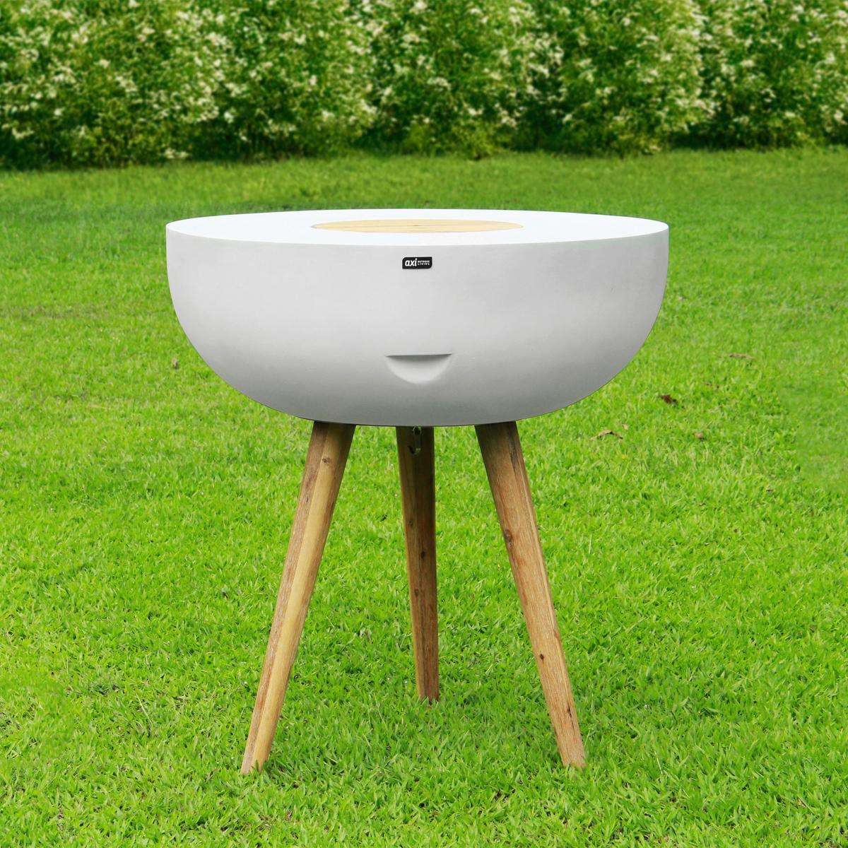 Gartentisch Grau, Weiß, Natur L: 95 B: 95 H: 104 - Braun/Weiß, LIFESTYLE, Holz/Stein (95/95/104cm)