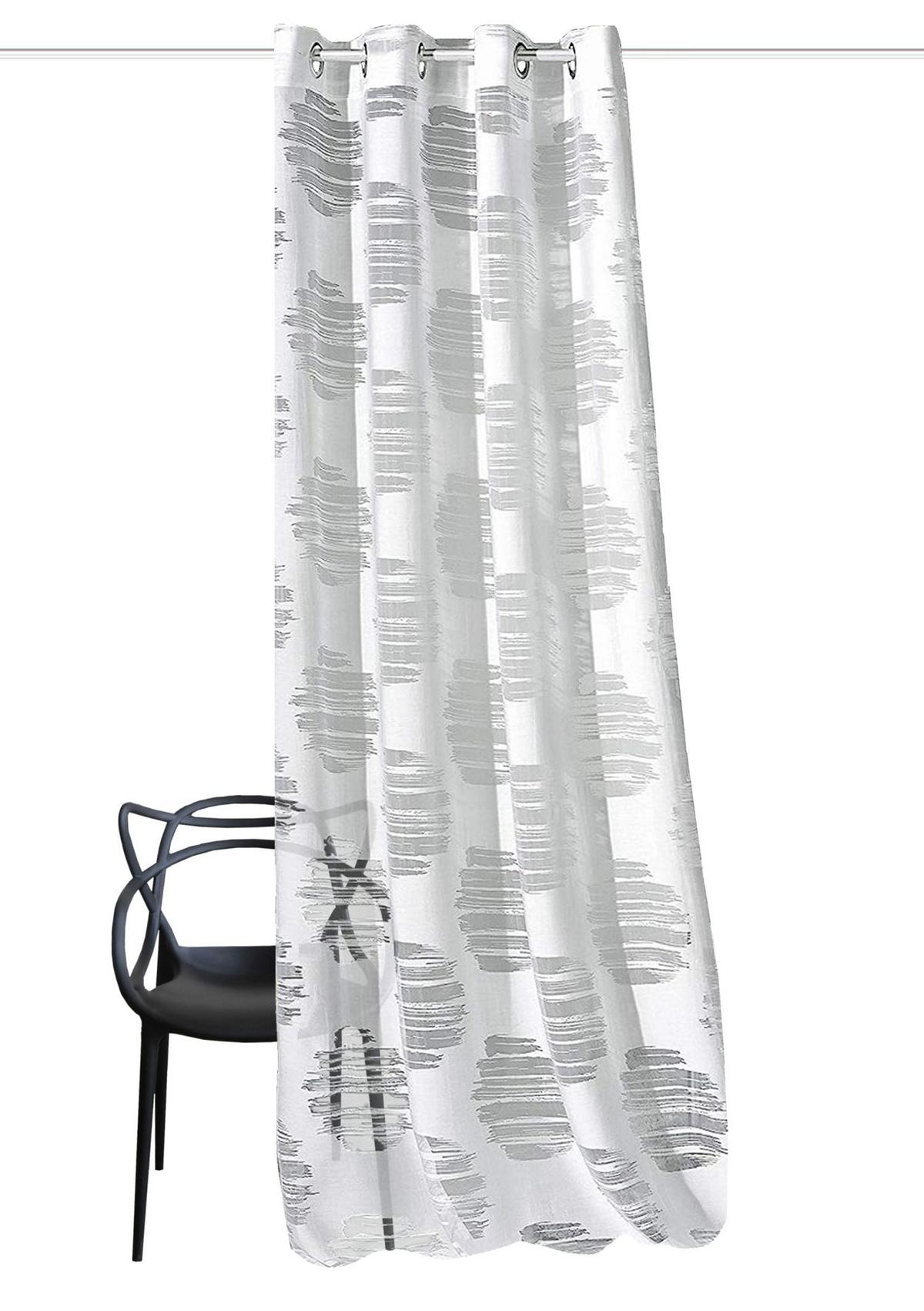 Ösenvorhang Brennon Weiß B: 140 Cm - Weiß, Design, Textil (140/240cm)