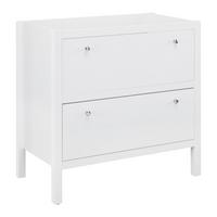 Spodná skrinka GINEVRA biela - biela/strieborná, Modern, kov (80/80/46cm) - Bessagi Home