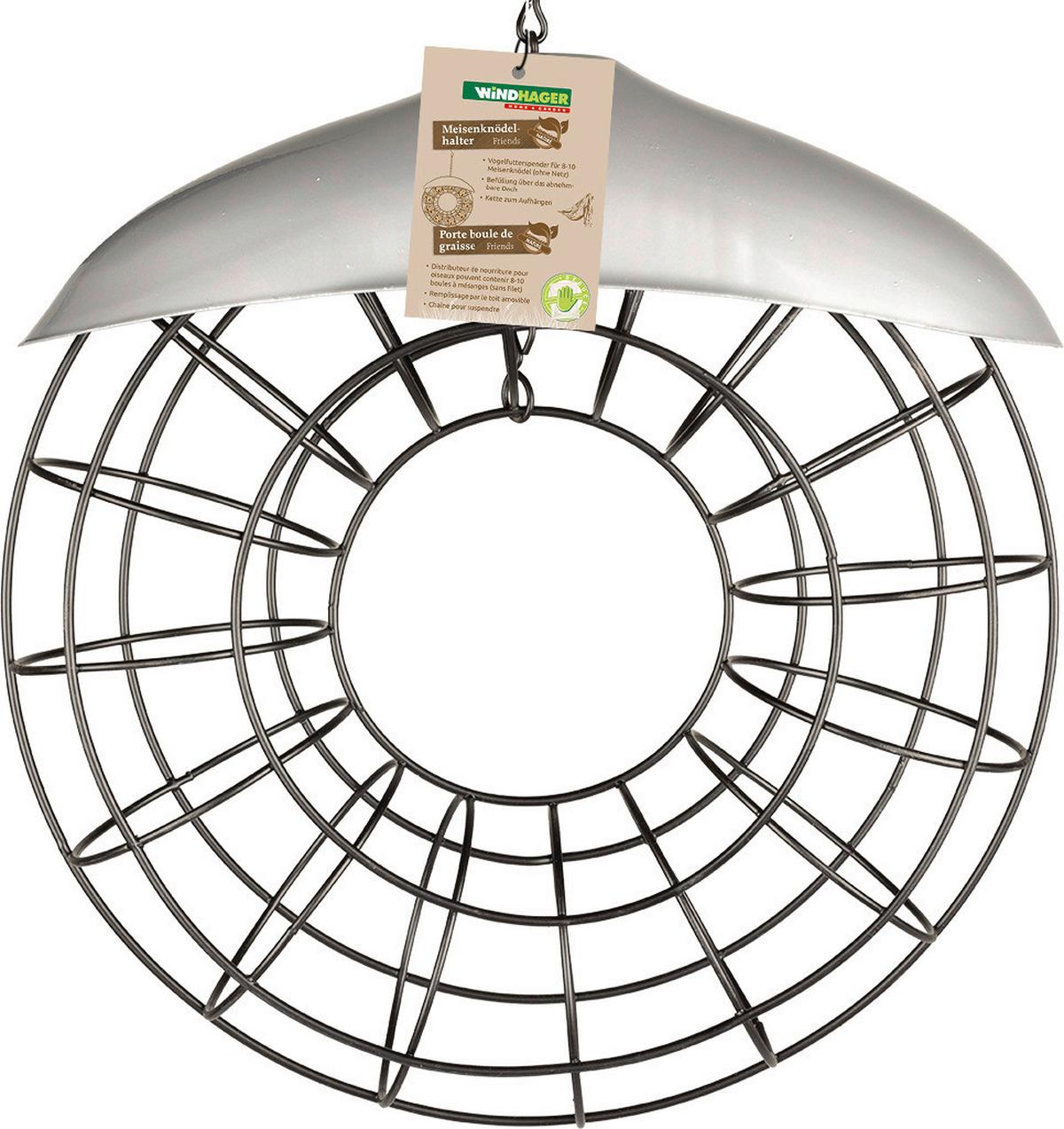 Meisenknödelhalter Bxhxt: 23x23x,5x8,2 Cm - Edelstahlfarben, Basics, Metall (23/23,5/8,2cm) - Windhager